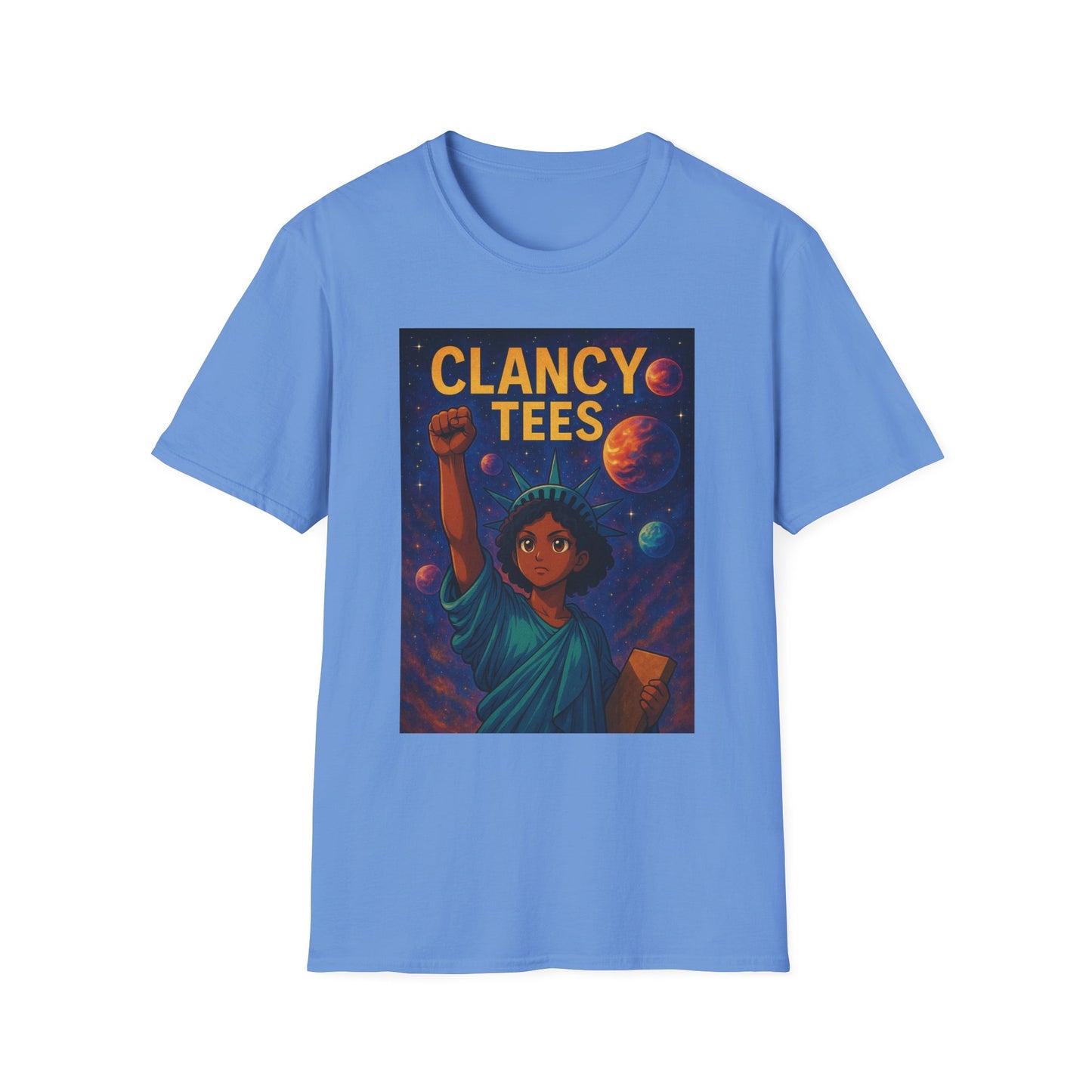 Empowerment Liberty Graphic T-Shirt, Space-Themed Tee, Unisex Casual Wear, Gift for Space Lovers, Inspirational Fashion