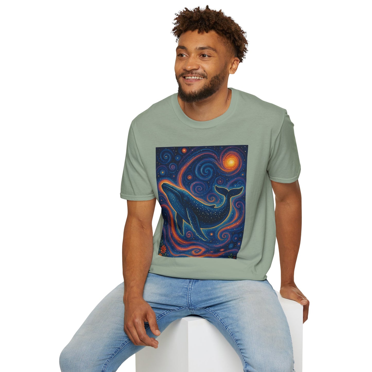 Cosmic Whale T-Shirt – Surreal Space Ocean Graphic Tee – Spiritual Whale Shirt Gift for Dreamers, Stargazers, Nature Nerds & Trippy Art Collectors