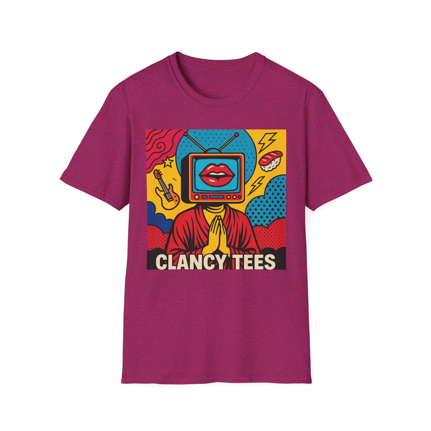 Pop Art TV Head T Shirt for Creatives Graphic Tee for Artists Gift for Surreal Art Lovers Unisex Visual Commentary Shirt