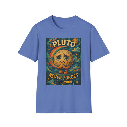 Pluto Never Forget Shirt Funny Space Tee for Astronomy Fans Nostalgic Planet Graphic Shirt Gift for Science Nerds and Stargazers Dwarf Planet Tribute T-Shirt