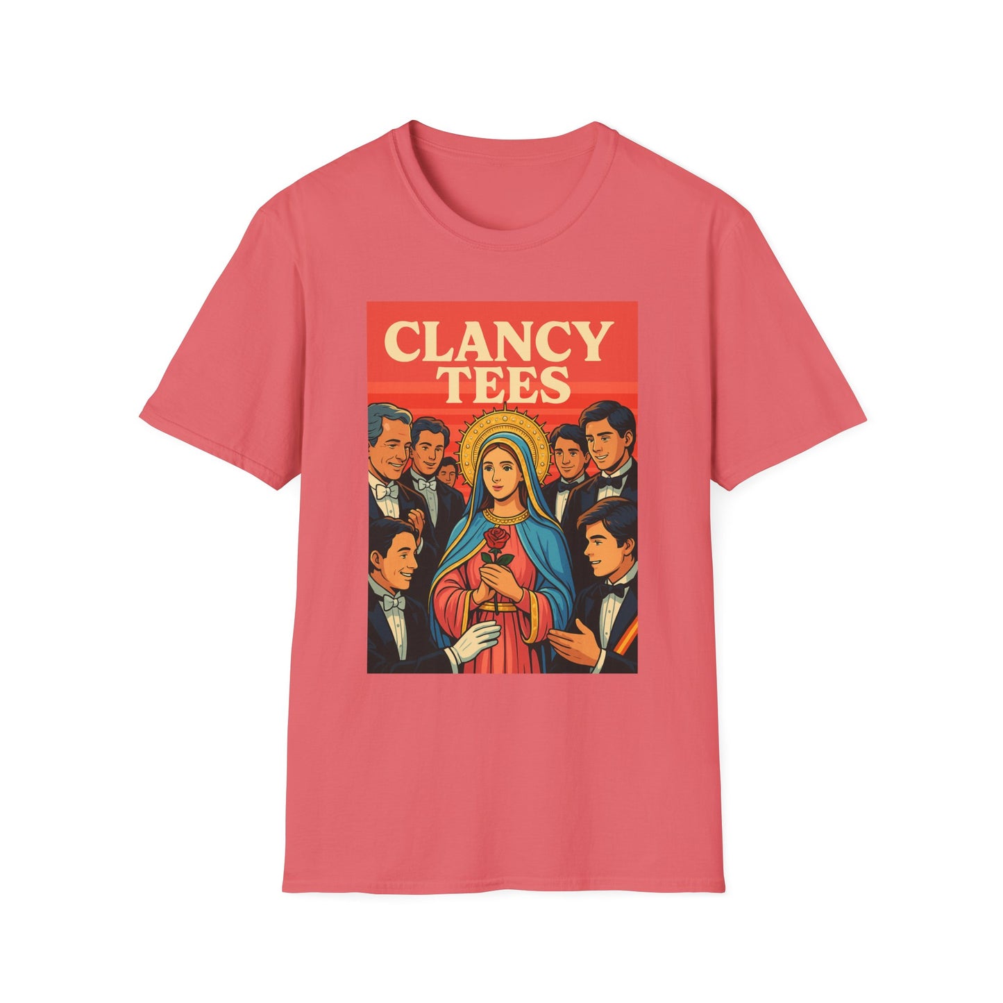 Vintage Virgin Mary Graphic T-Shirt, Softstyle Madonna Tee for Casual Wear, Perfect Gift for Holidays, Retro Clothing, Unisex Tees