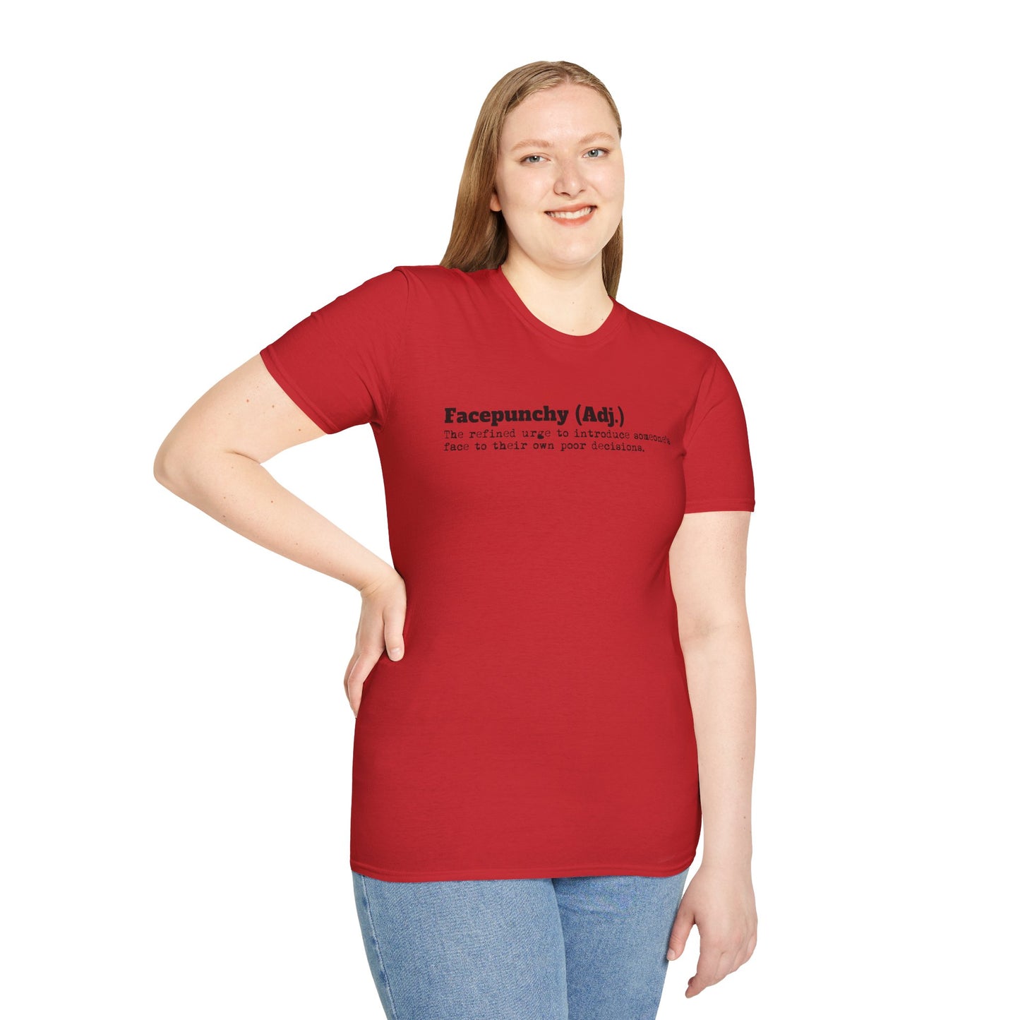 Facepunchy Definition T-Shirt Sarcastic Text Tee Funny Dictionary Shirt for Snarky People Gift for Coworkers with Attitude Passive Aggressive Humor