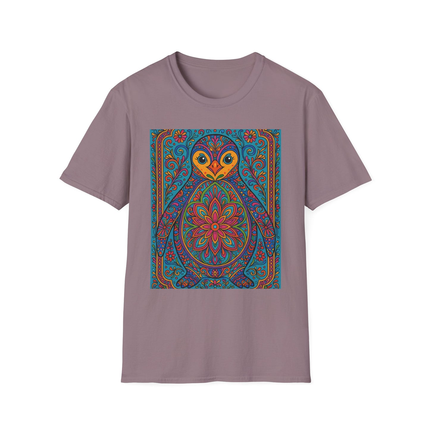 Trippy Penguin Mandala T-Shirt – Psychedelic Animal Tee – Funny Gift for Nature Lovers – Penguin Shirt for Hippies, Weirdos, and Mandala Fans