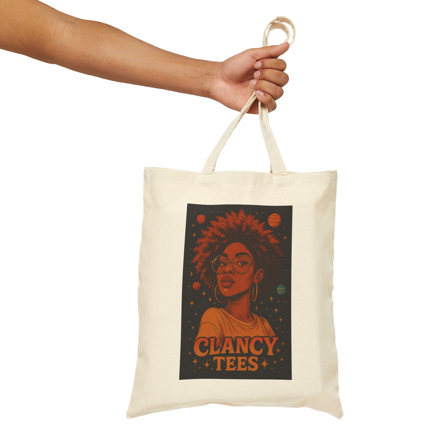 Afrofuturist Tote Bag Cosmic Canvas Bag Astrology Inspired Carryall With Bold Black Girl Magic Artwork And Celestial Design For Everyday Use
