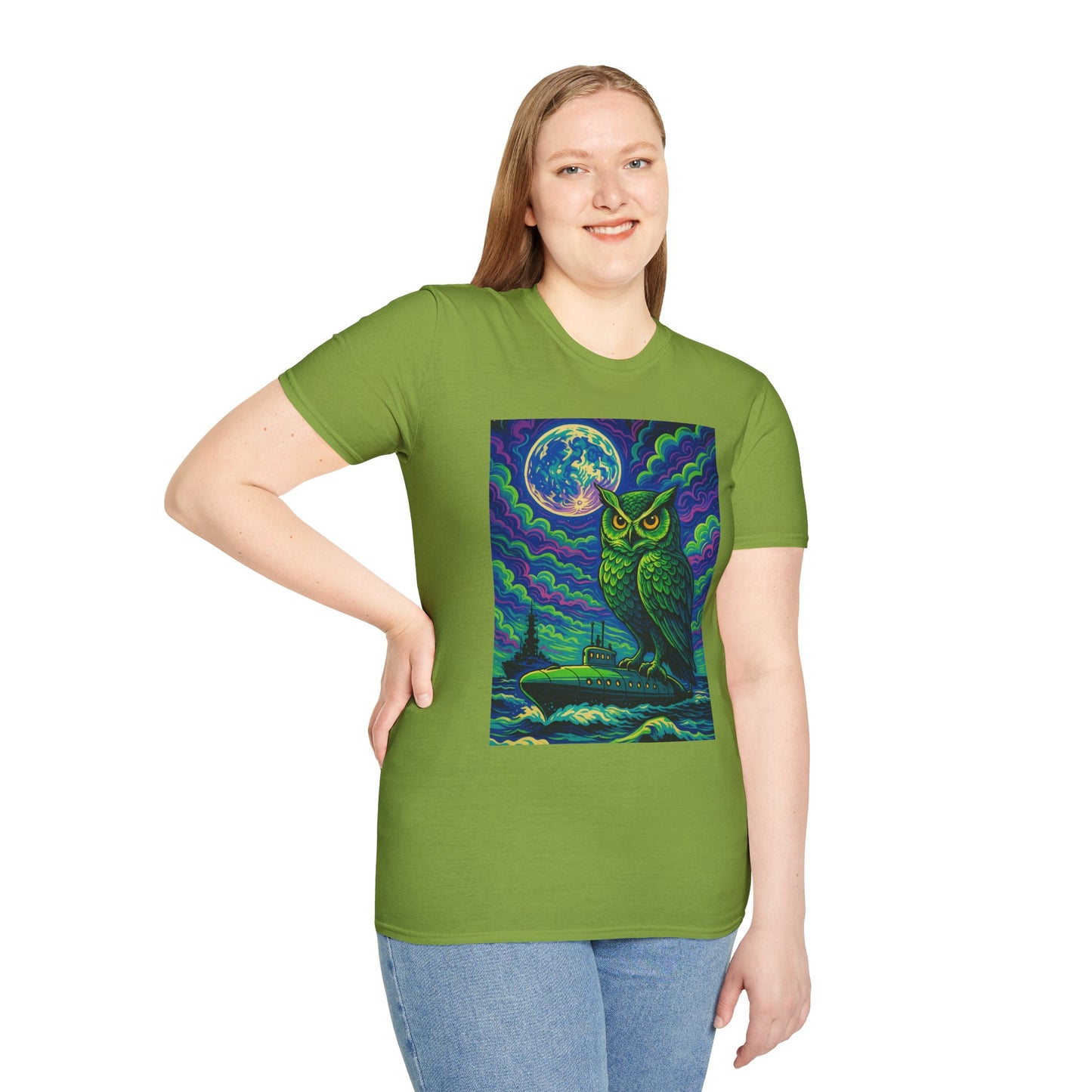 Psychedelic Owl T-Shirt – Trippy Moonlight Animal Tee – Gift for Night Owls, Nature Lovers, Surreal Art Fans & Creatures of the Cosmic Forest