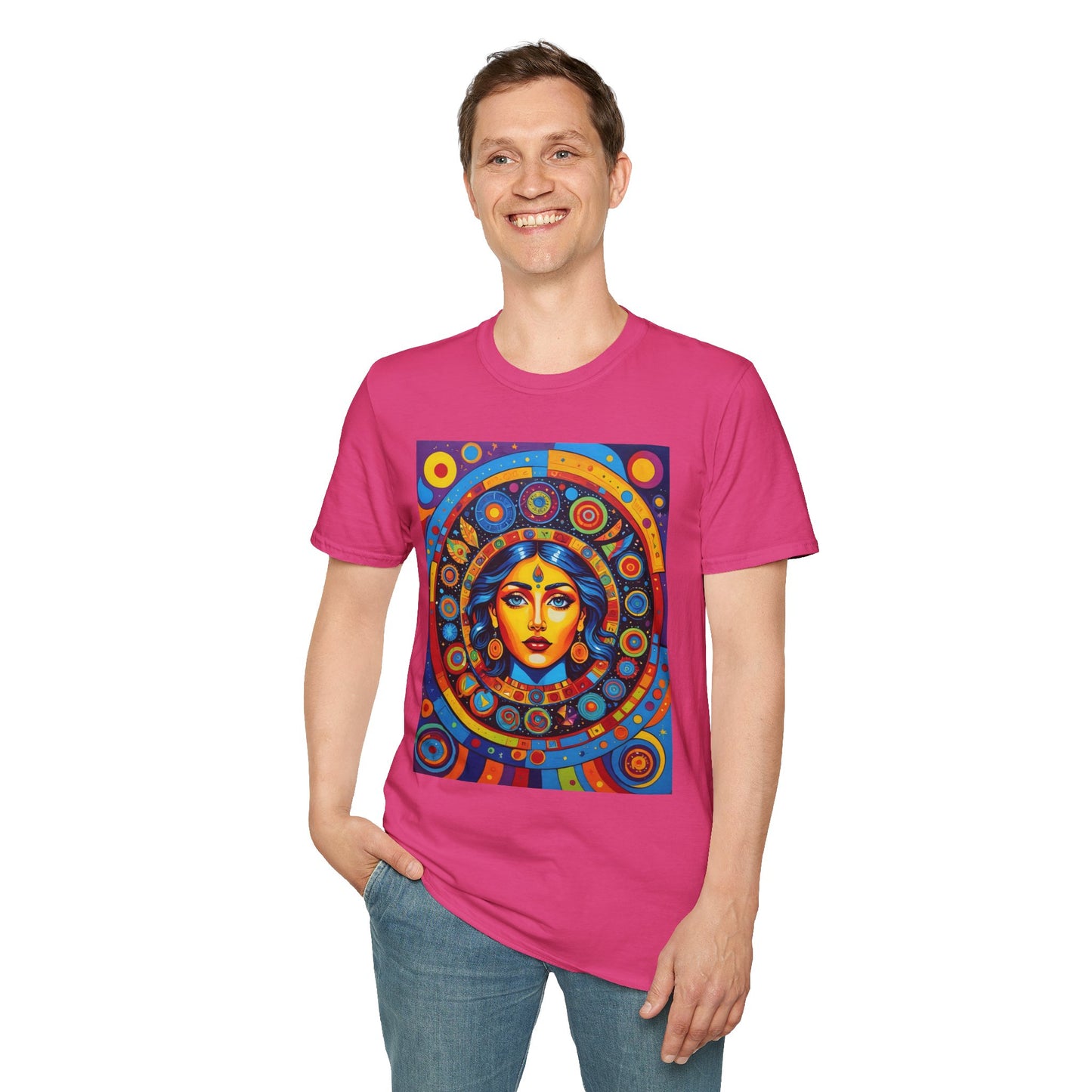 Vibrant Art T-Shirt - Unisex Softstyle Tee, Colorful Graphic Shirt, Gift for Art Lovers, Perfect for Casual Wear, Unique Statement Piece