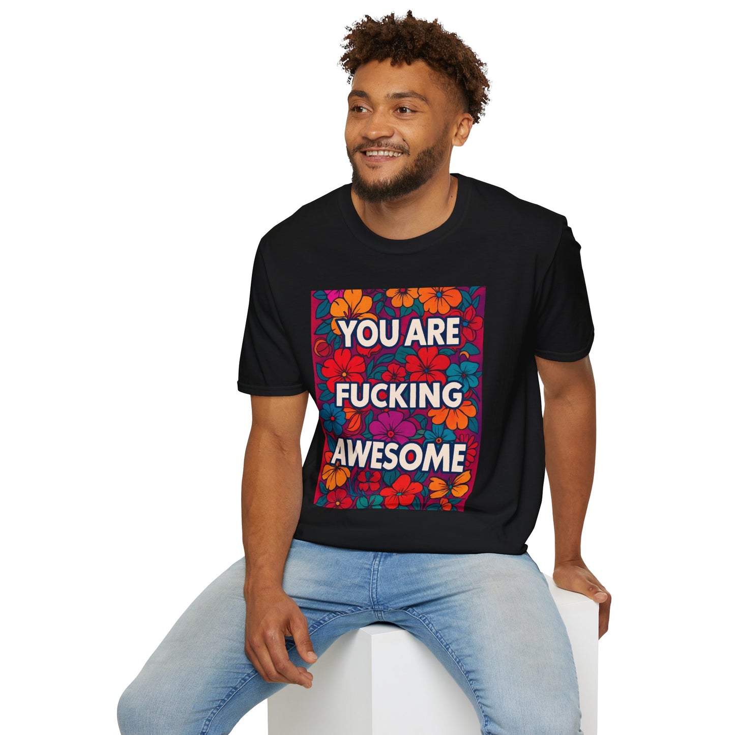 Colorful Inspirational Graphic T-Shirt, You Are Awesome Tee, Gift for Friends, Motivational Shirt, Casual Wear, Summer Vibes