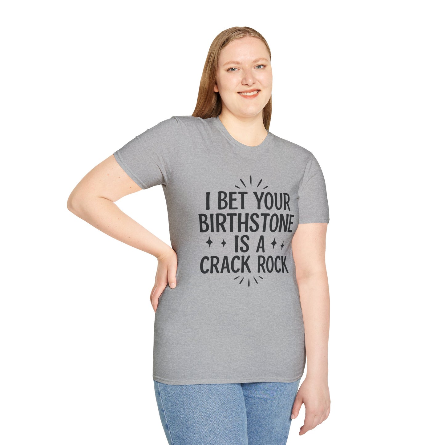Crack Rock Birthstone Shirt – Funny Insult Tee – Gift for Petty Friends, Sarcastic Adults, and People Who Love Dark Humor