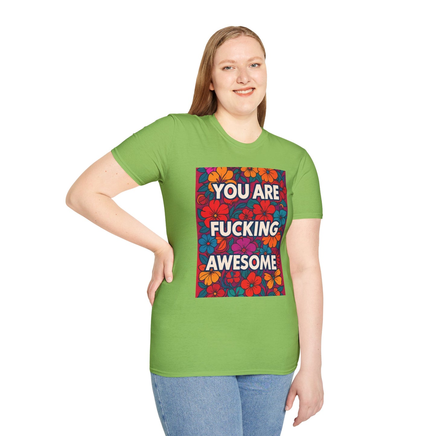Colorful Inspirational Graphic T-Shirt, You Are Awesome Tee, Gift for Friends, Motivational Shirt, Casual Wear, Summer Vibes
