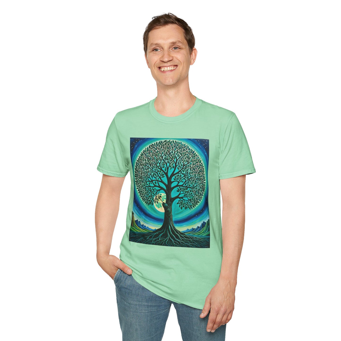 Tree of Life T-Shirt – Cosmic Nature Graphic Tee – Gift for Spiritual Friends, Psychedelic Art Lovers, and Mindful Hippie Souls