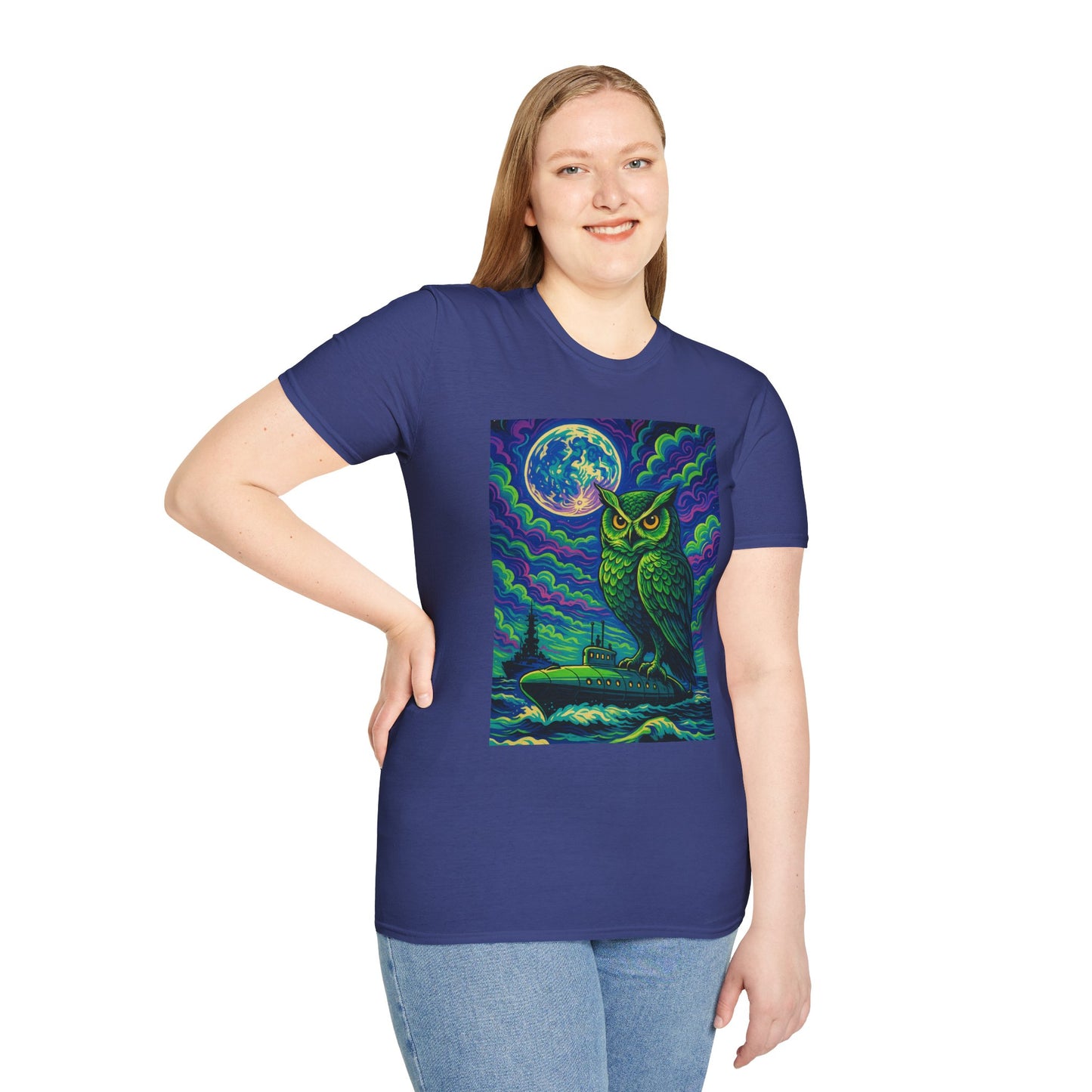Psychedelic Owl T-Shirt – Trippy Moonlight Animal Tee – Gift for Night Owls, Nature Lovers, Surreal Art Fans & Creatures of the Cosmic Forest