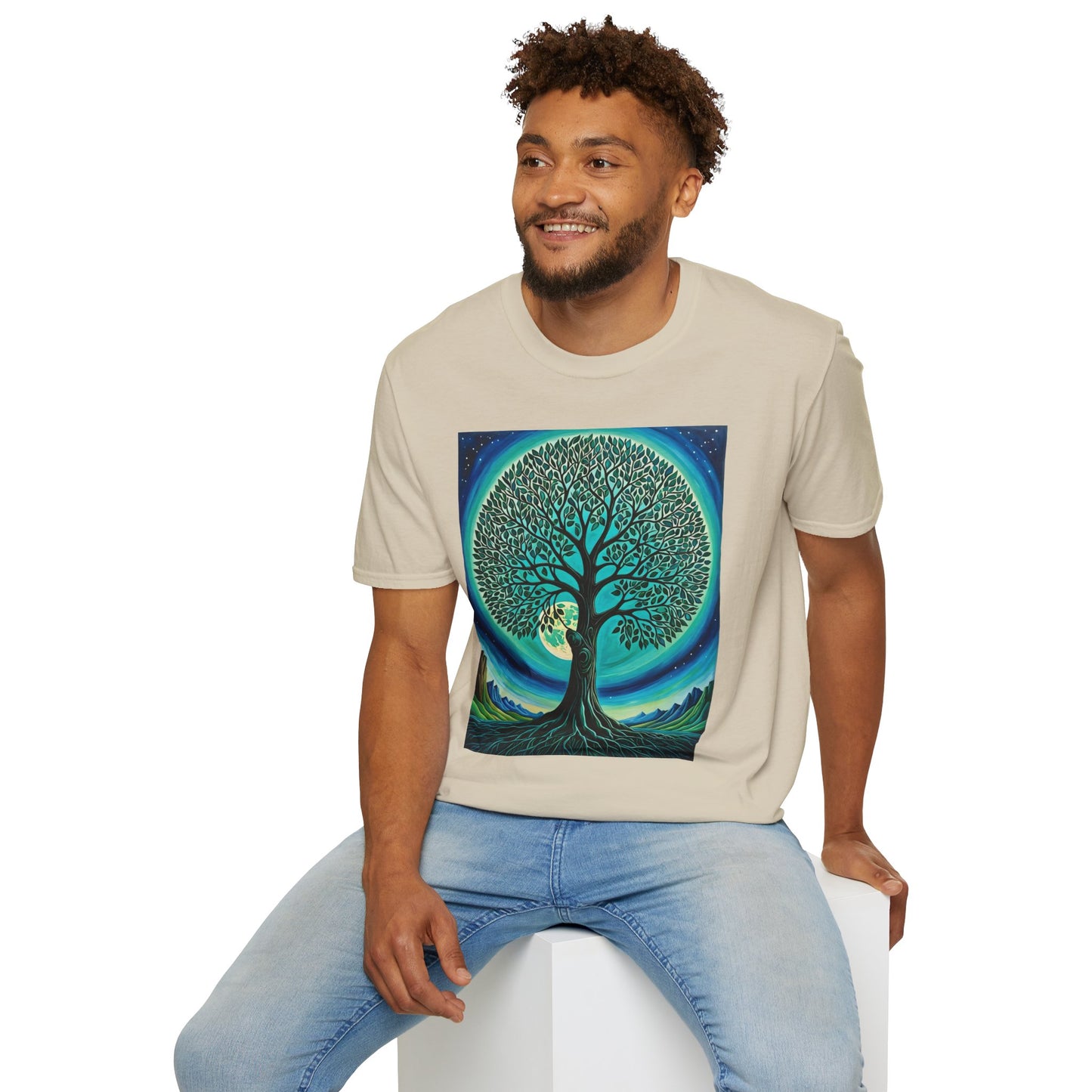 Tree of Life T-Shirt – Cosmic Nature Graphic Tee – Gift for Spiritual Friends, Psychedelic Art Lovers, and Mindful Hippie Souls