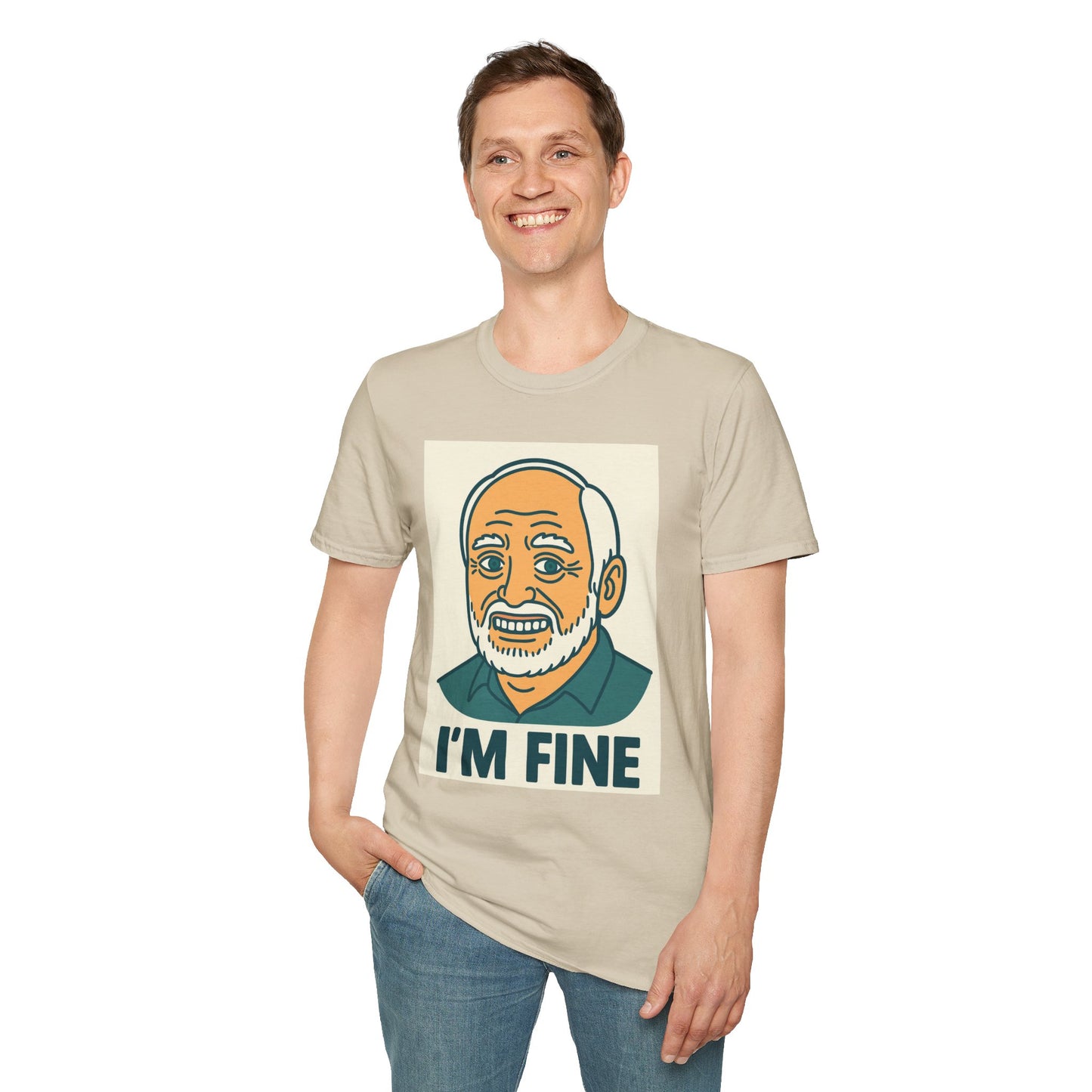 Humorous Unisex T-Shirt - 'I'M FINE', Funny Gift, Casual Wear, Everyday Humor, Father's Day Tee, Gift for Dad