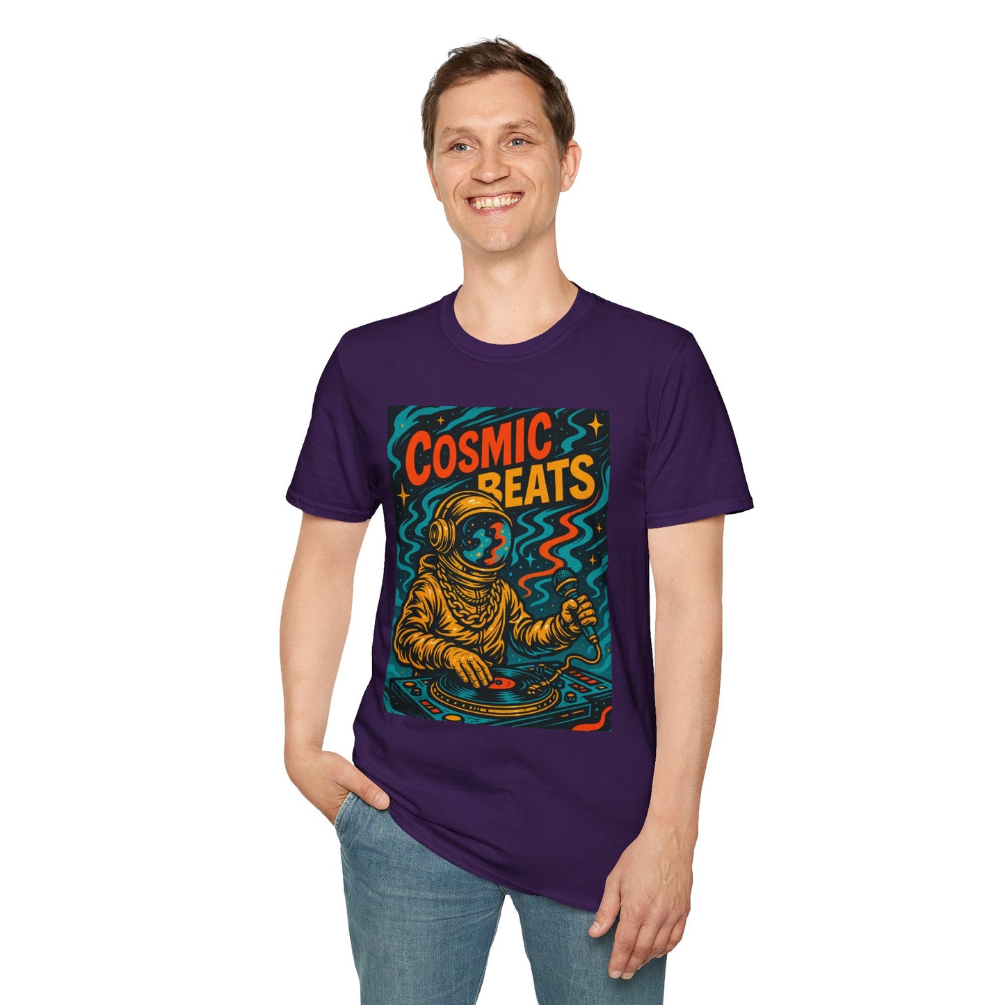Astronaut DJ Shirt Cosmic Beats Tee Space Music Graphic Gift for EDM Lovers