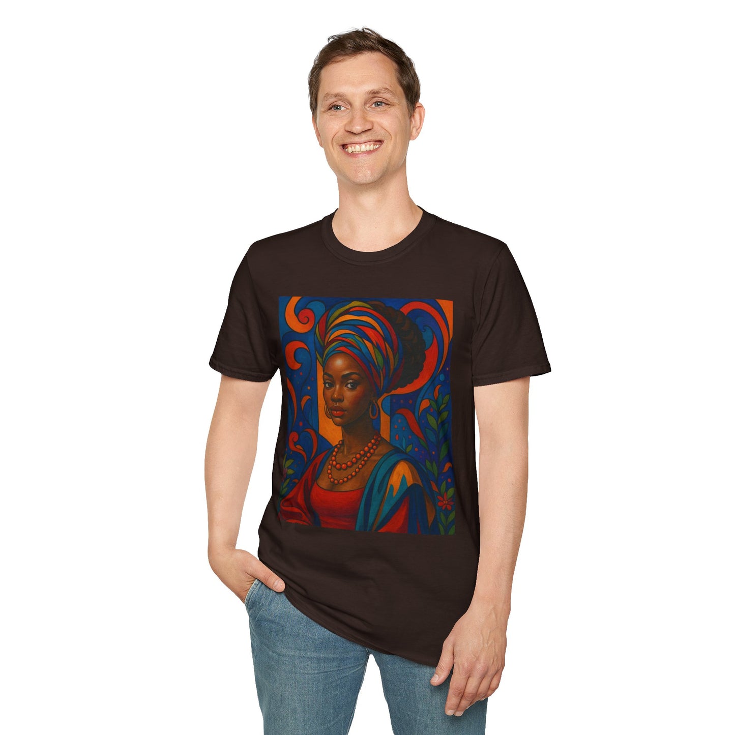 Afrocentric Queen T Shirt Bold Colorful African Art Tee for Black Women Melanin Magic Lovers Cultural Pride Streetwear and Afro Art Enthusiasts