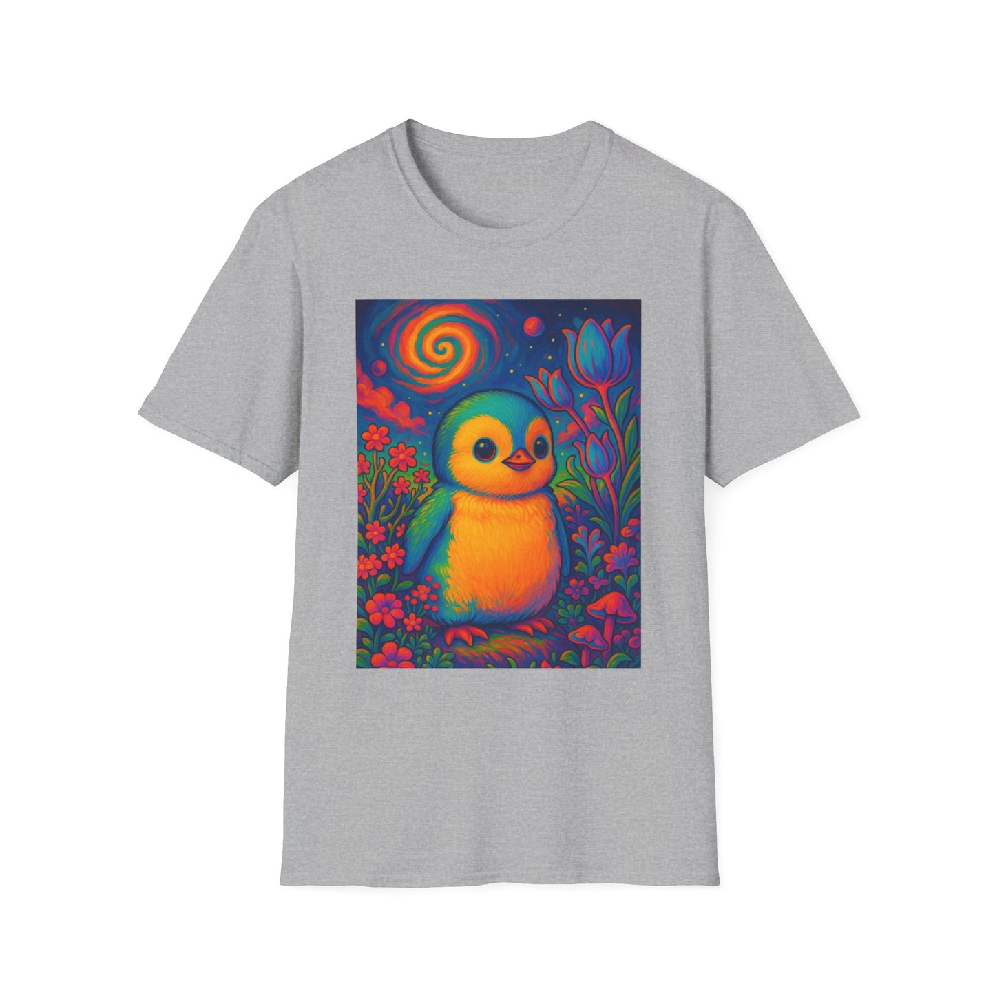 Psychedelic Baby Penguin T-Shirt – Trippy Cute Animal Tee – Gift for Penguin Lovers – Groovy Nature Shirt for Weirdos, Hippies, and Art Freaks