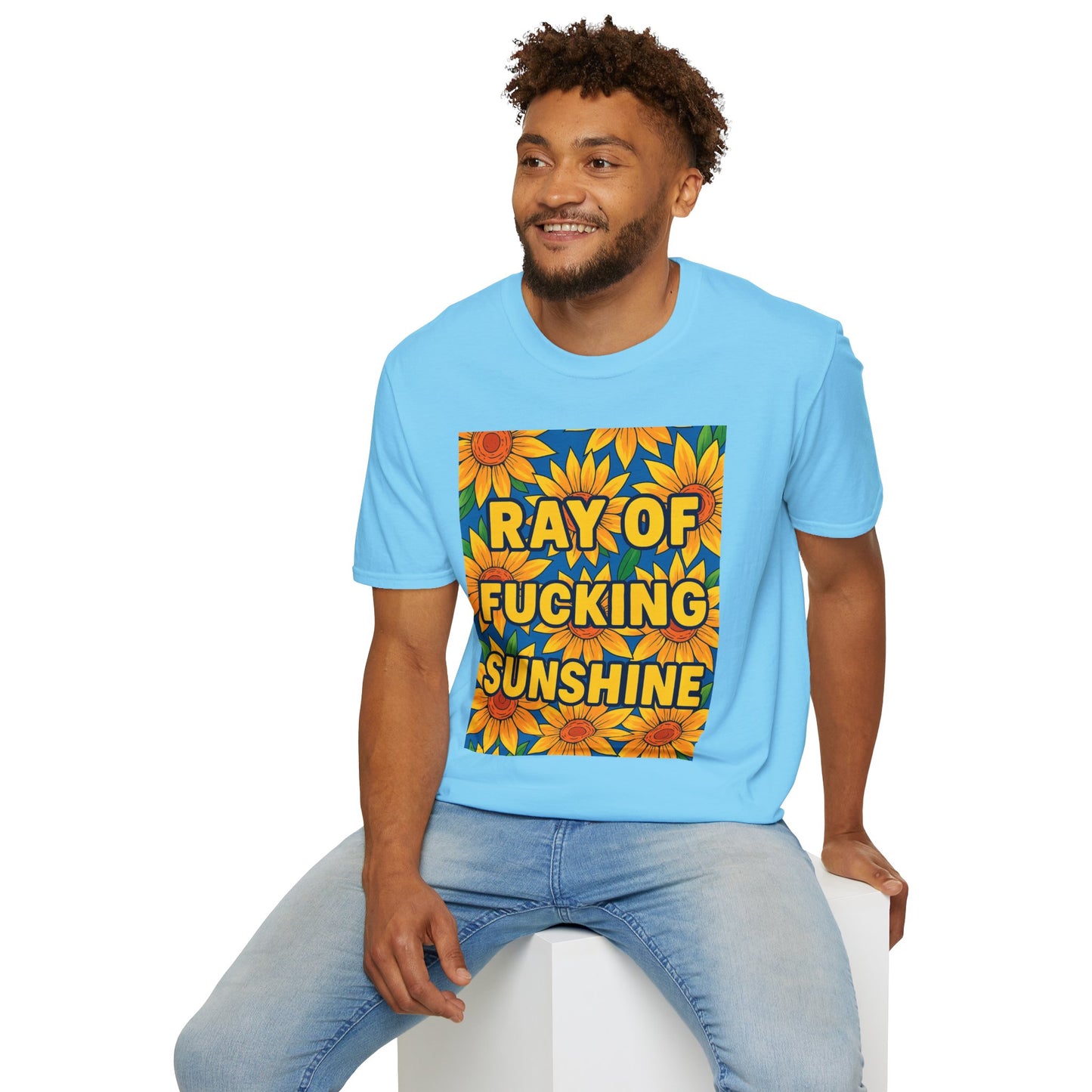 Cheerful Graphic Tee: "Ray of Fucking Sunshine" Unisex Softstyle T-Shirt | Gift for Friends, Casual Wear, Summer Vibes, Birthday Gift, [...]