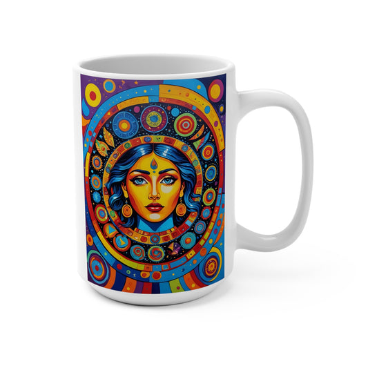 Cosmic Goddess Ceramic Mug Psychedelic Pop Art Spiritual Energy Coffee Cup