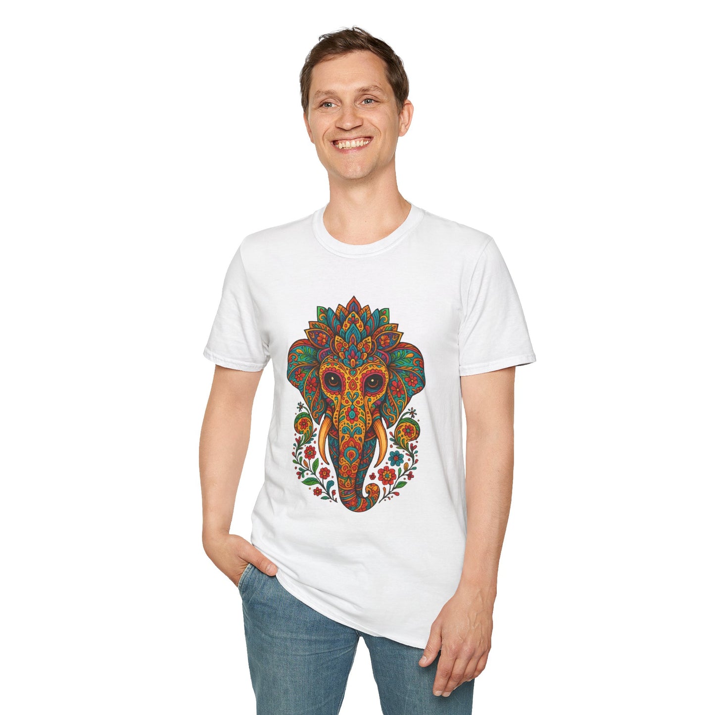Boho Elephant Shirt Psychedelic Floral Head Art Tee Gift for Spiritual Seekers Animal Lovers and Mindful Hippies with a Love for Earthy Trippy Vibes
