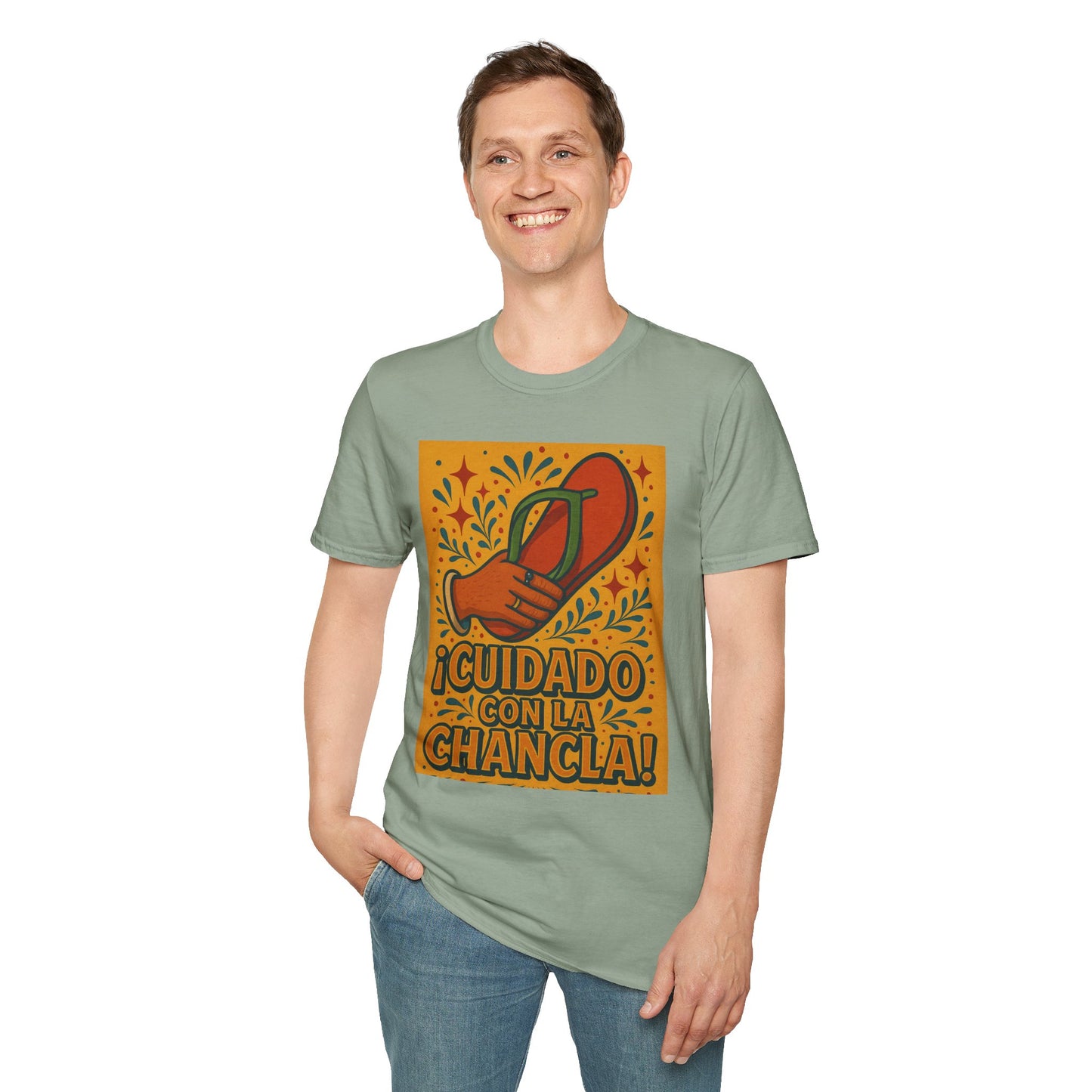 Cuidado Con La Chancla T-Shirt Funny Spanish Graphic Tee Latin Humor Shirt Fiesta Party Shirt Gift for Hispanic Friends Gift for Moms Gift for Abuela