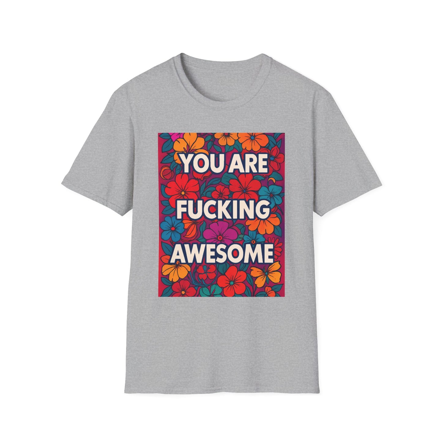 Colorful Inspirational Graphic T-Shirt, You Are Awesome Tee, Gift for Friends, Motivational Shirt, Casual Wear, Summer Vibes