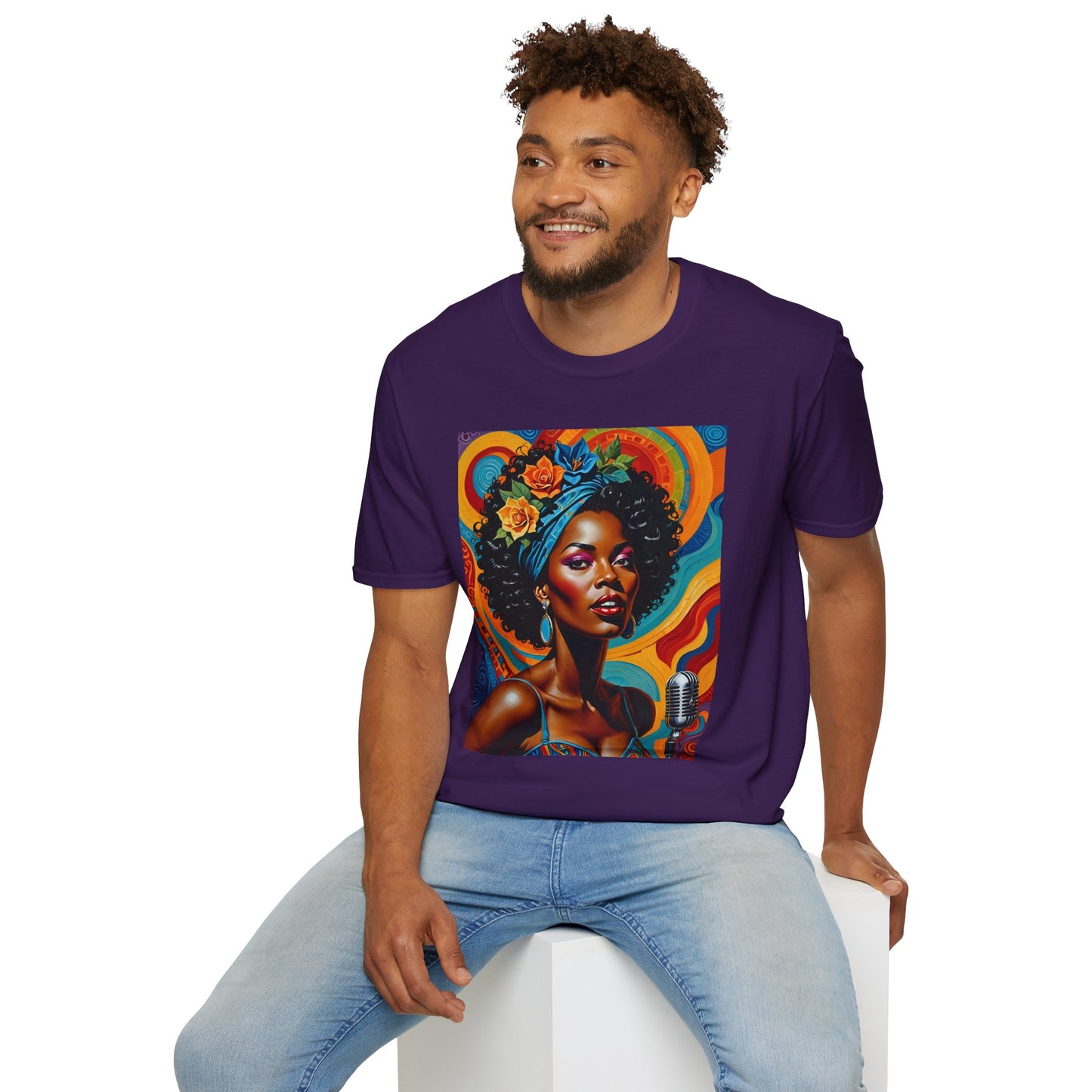 Afrofuturist Soul Singer T Shirt Cosmic Jazz Graphic Tee Retro Funk Fashion Music Artwork Top Gift for Soul Fans