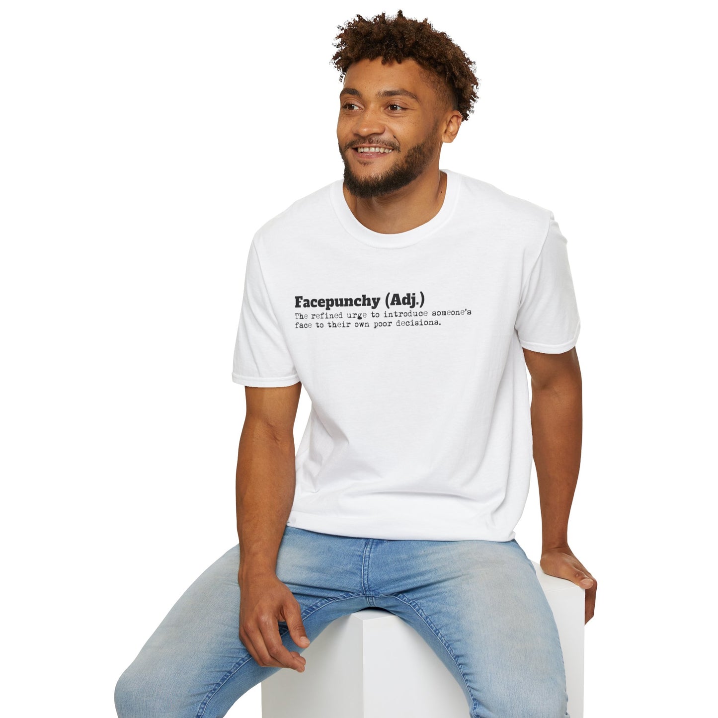 Facepunchy Definition T-Shirt Sarcastic Text Tee Funny Dictionary Shirt for Snarky People Gift for Coworkers with Attitude Passive Aggressive Humor