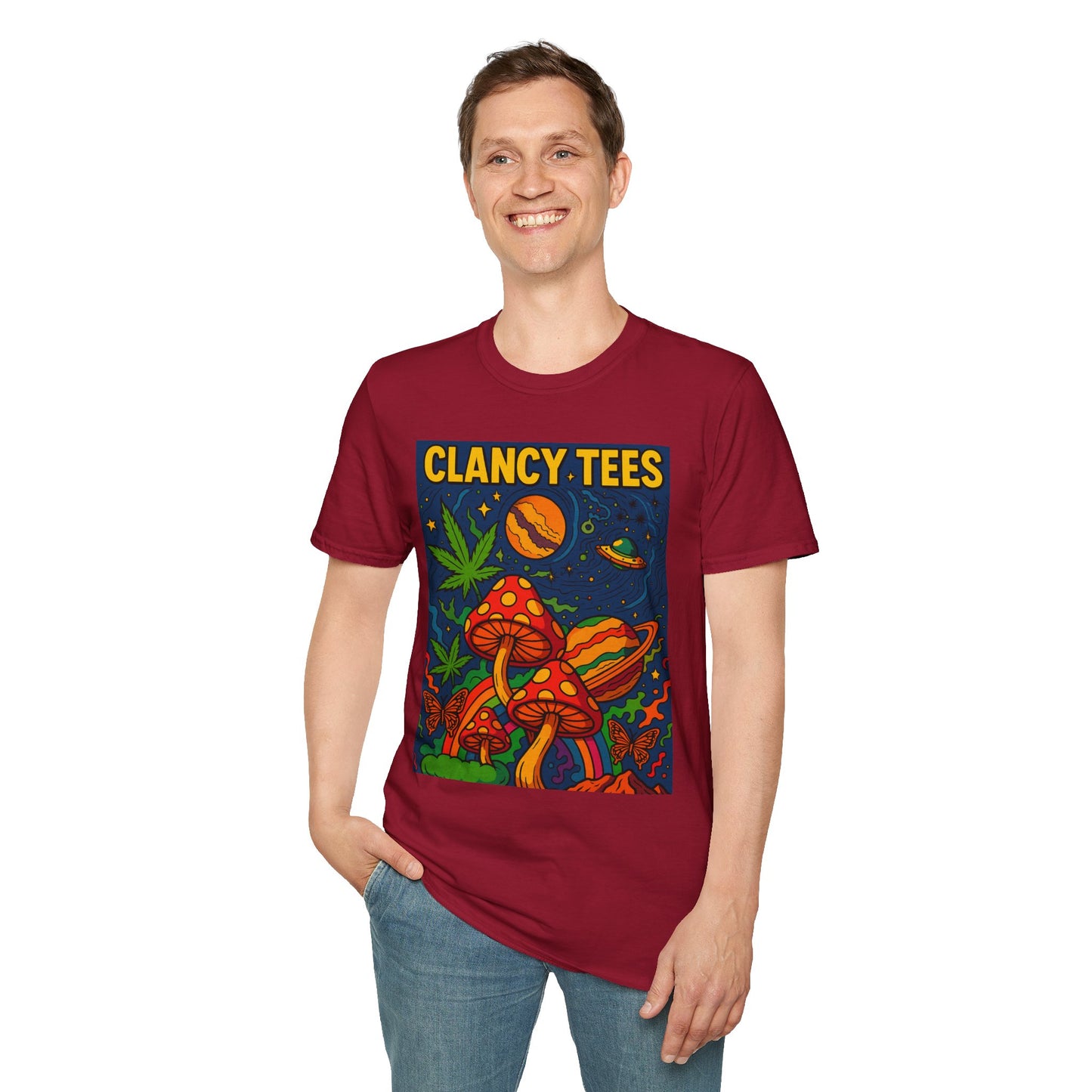 Psychedelic Mushroom T Shirt – Trippy Cosmic Graphic Tee, Stoner Festival Top, Gift for Psychedelic Art Lovers