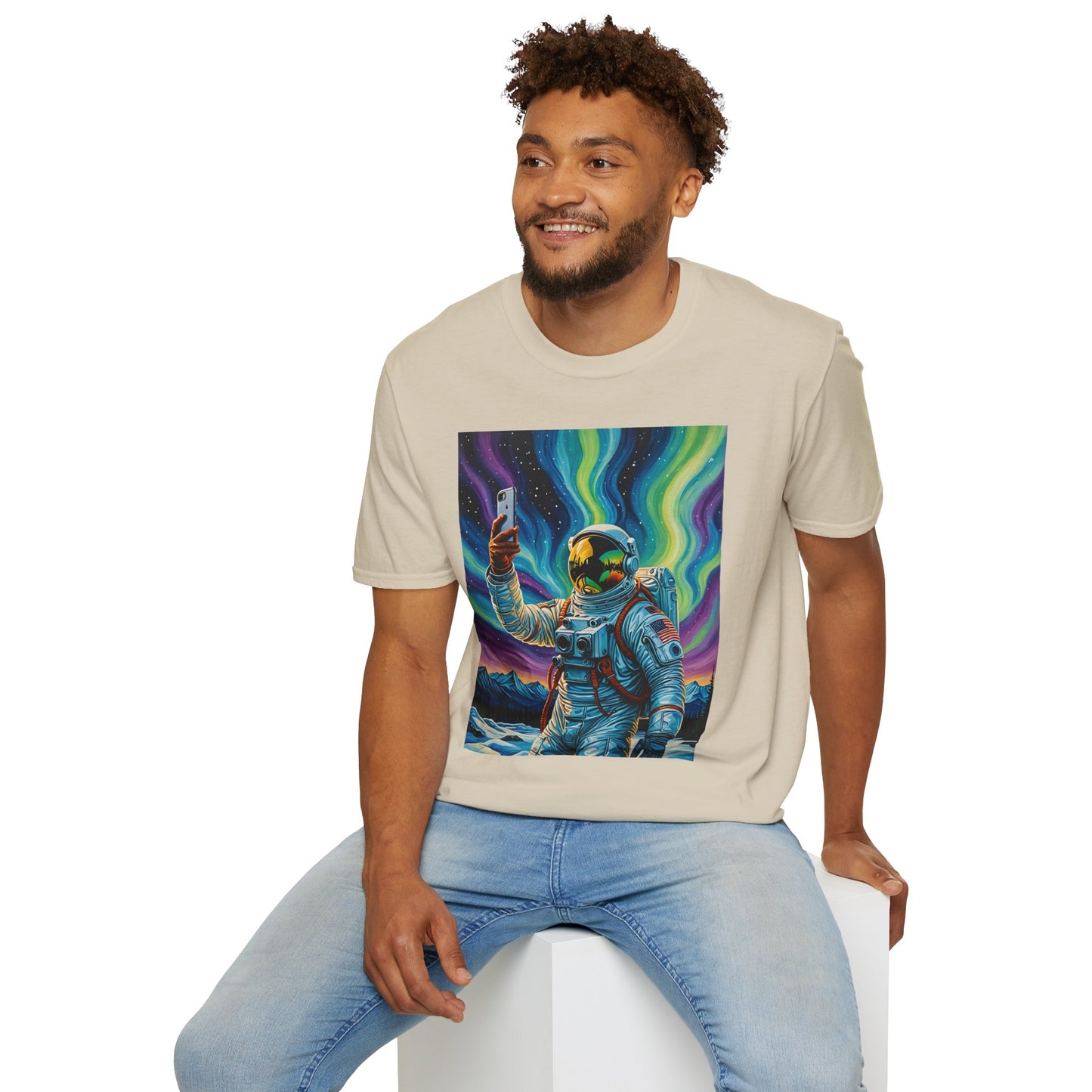 Vibrant Astronaut T-Shirt - Cosmic Vibes, Space Lover Gift, Unisex Casual Wear, Unique Graphic Tee, Festival Fashion