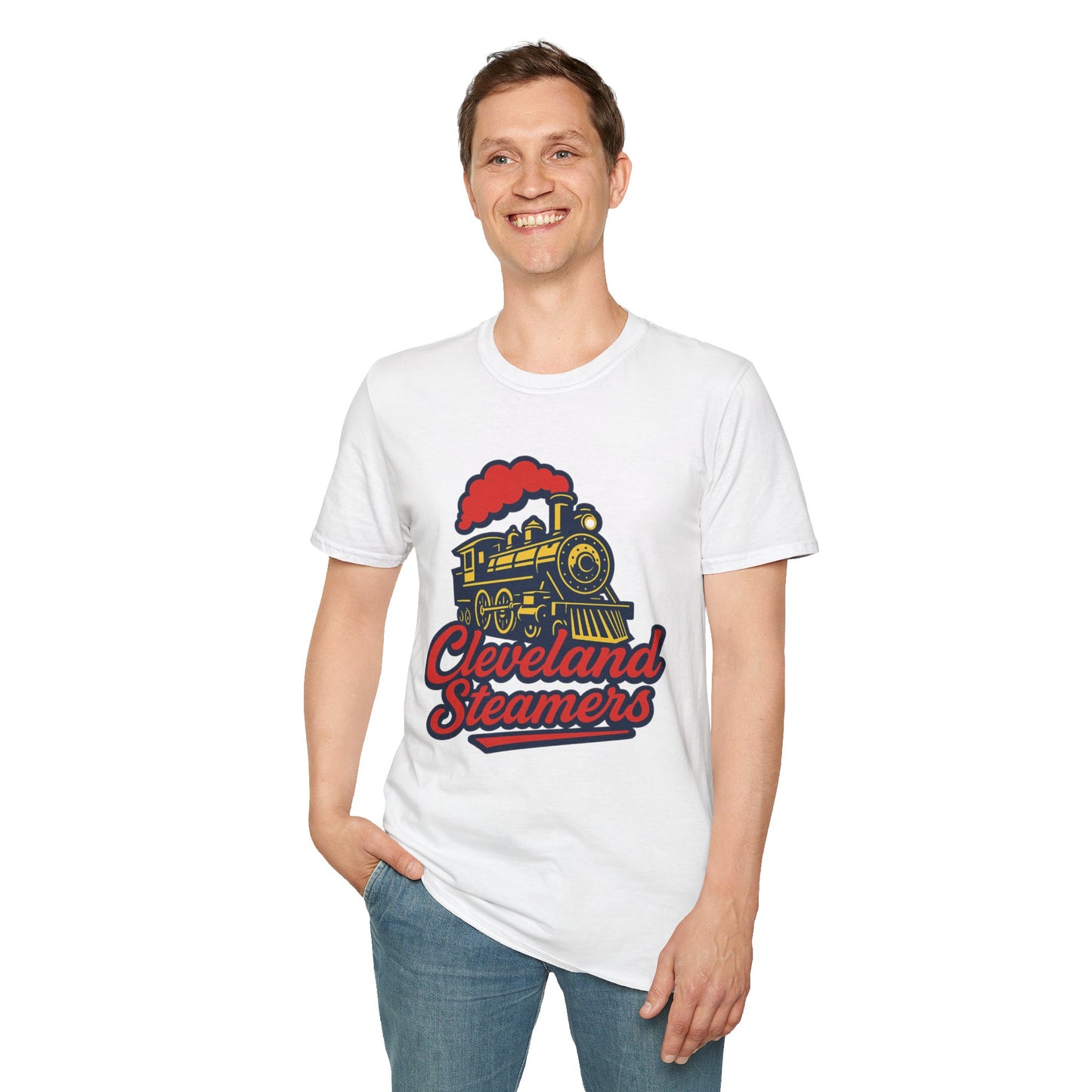 Cleveland Steamers Funny Train T Shirt Retro Sports Parody Tee Gift for Cleveland Fans Gag Shirt Locomotive Joke Apparel for Adults