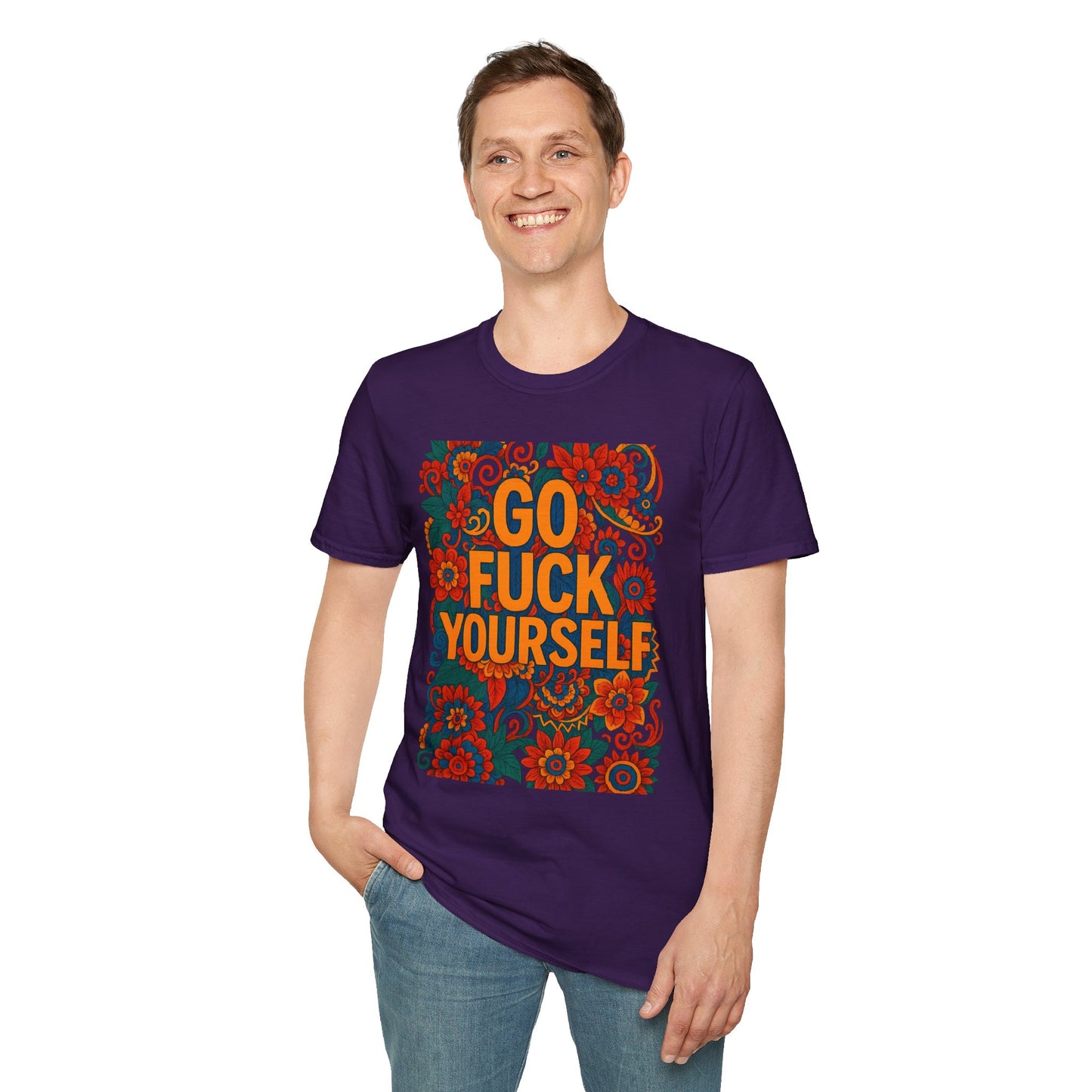 Bold Floral Graphic Tee | Go Fuck Yourself Shirt, Casual Wear, Funny Gift, Unique T-Shirt, Self-Expression Apparel