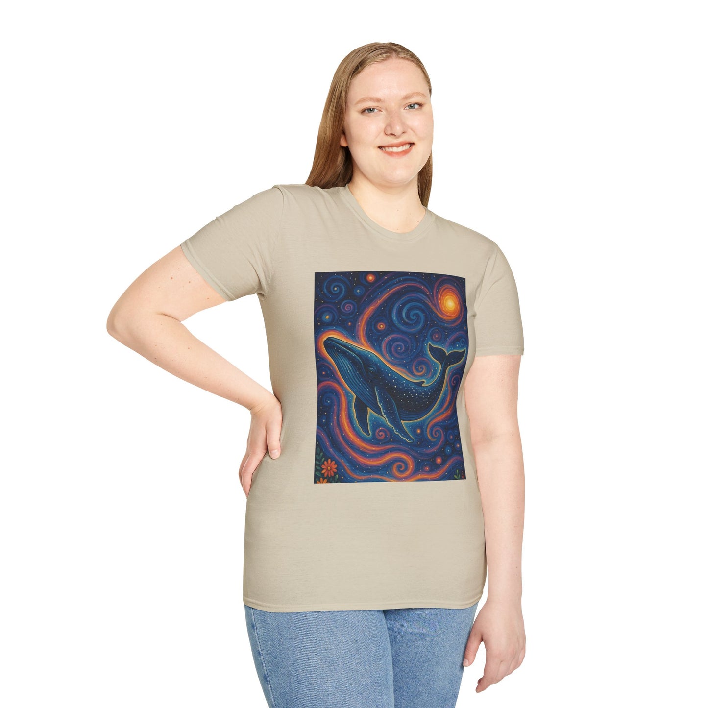 Cosmic Whale T-Shirt – Surreal Space Ocean Graphic Tee – Spiritual Whale Shirt Gift for Dreamers, Stargazers, Nature Nerds & Trippy Art Collectors