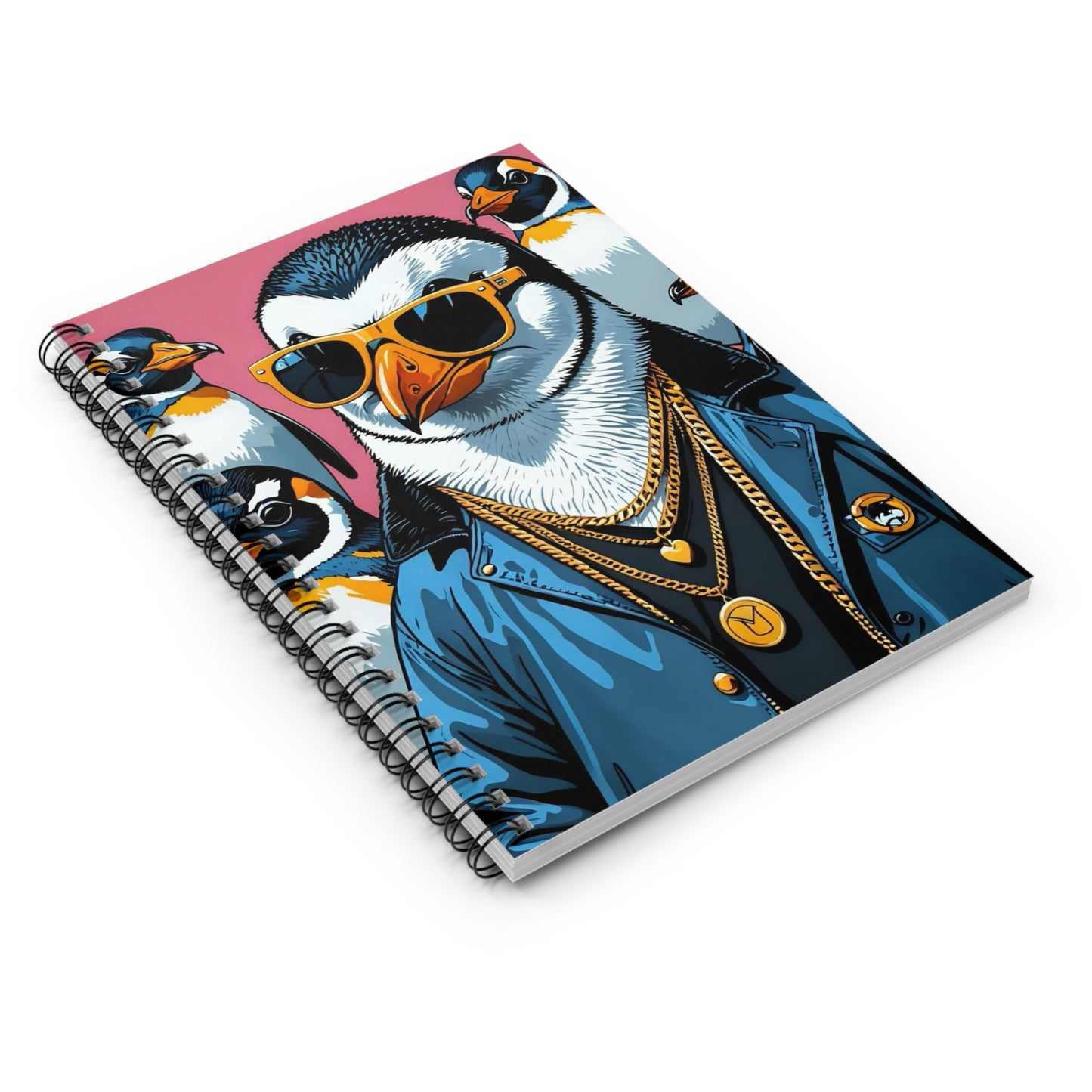 Cool Penguin Notebook – Funny Animal Journal, Hip Hop Penguin Spiral Journal, Stylish Penguin Writing Notebook, Gift for Animal Lovers