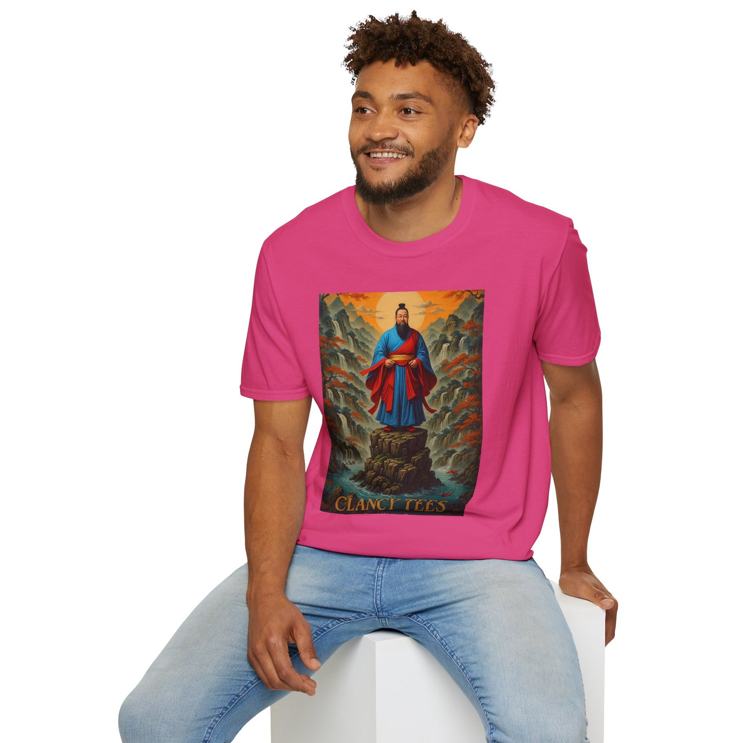 Ancient Warrior Monk T-Shirt Samurai Zen Mountain Tee Japanese Warrior Art Shirt Gift for Martial Arts Fans Gift for History Lovers Spiritual Art
