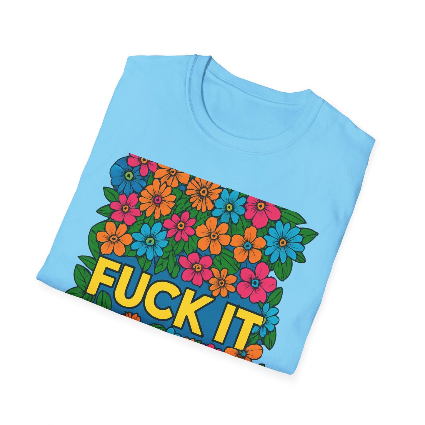 Colorful Floral Graphic T-Shirt, Casual Wear, Gift for Friends, Relaxed Style, Summer Outfit, Fun Statement Tee