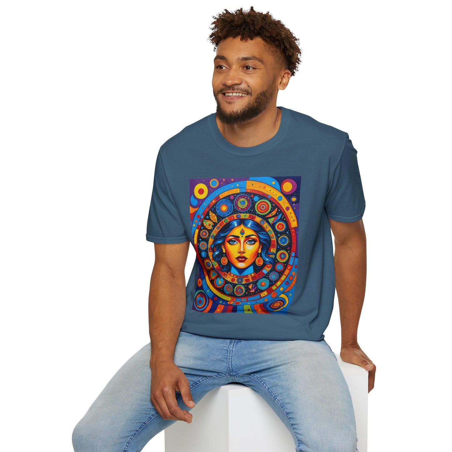 Vibrant Art T-Shirt - Unisex Softstyle Tee, Colorful Graphic Shirt, Gift for Art Lovers, Perfect for Casual Wear, Unique Statement Piece