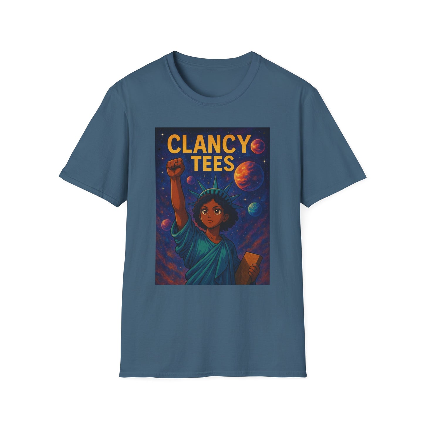Empowerment Liberty Graphic T-Shirt, Space-Themed Tee, Unisex Casual Wear, Gift for Space Lovers, Inspirational Fashion