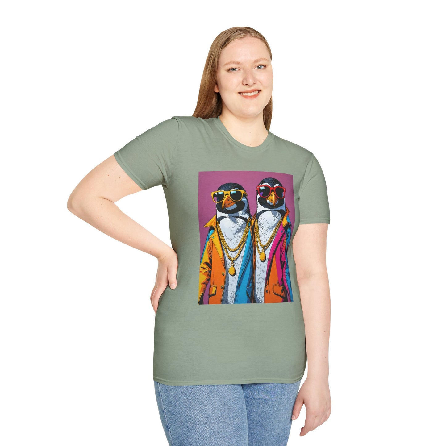 Cool Penguin Shirt – Funny Hip Hop Penguin Graphic Tee – Gift for Animal Lovers, Streetwear Fans, and People Who Stay Icy Year-Round