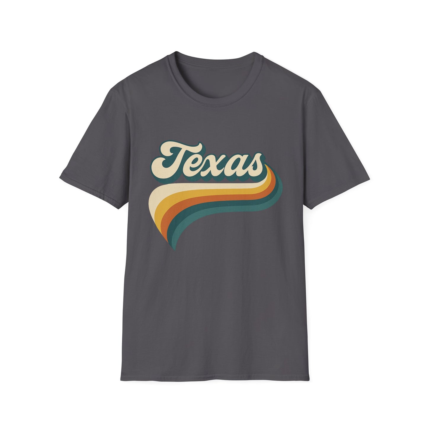 Retro Texas Shirt – Vintage Style Texas Wave Tee • Gildan Softstyle® Unisex Comfort • Gift for Texans • Groovy Southern State Pride Shirt