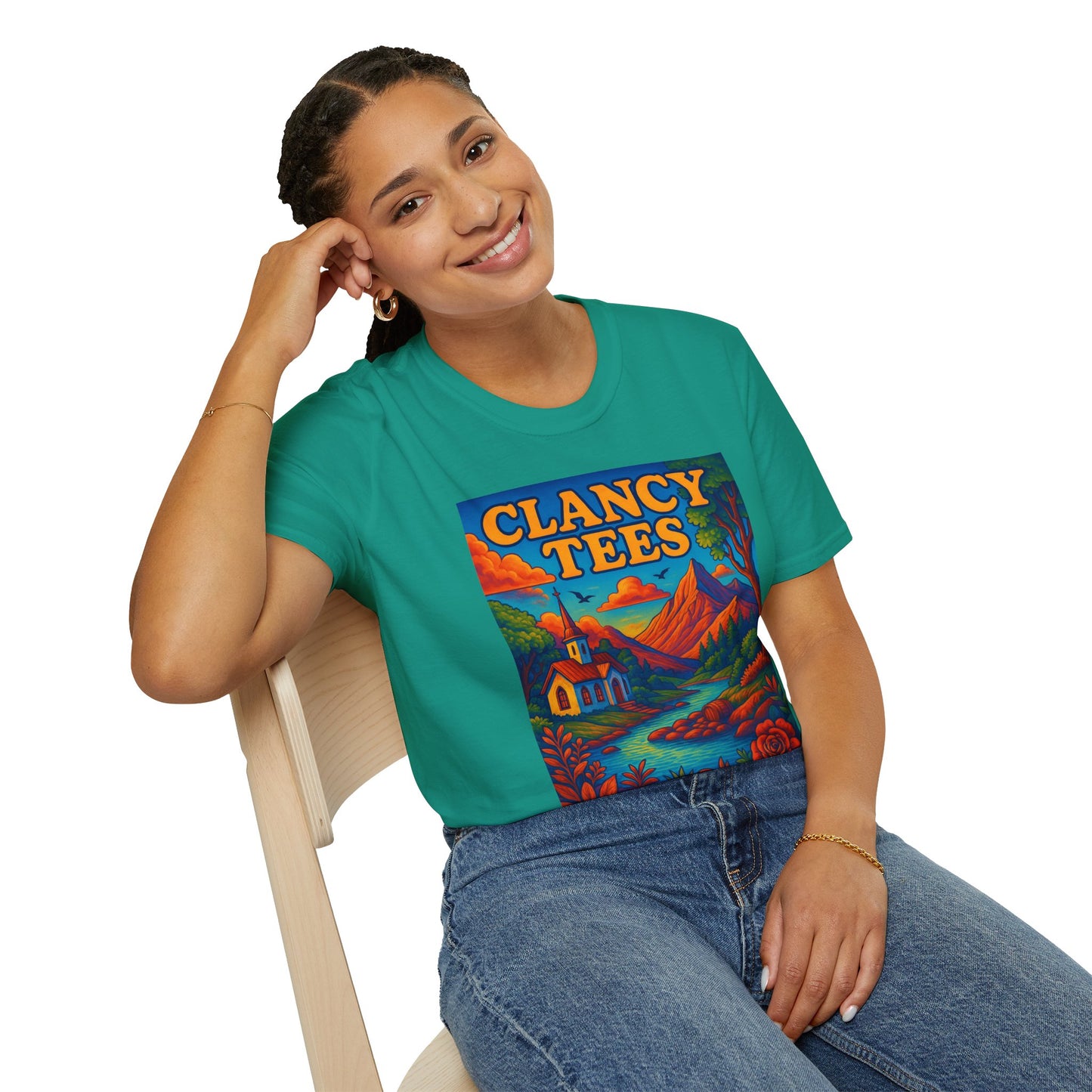 Vibrant Scenic Unisex T-Shirt, Outdoor Adventure Tee, Nature Lover Apparel, Art-Inspired Casual Wear, Gift for All Occasions, Clancy Tees