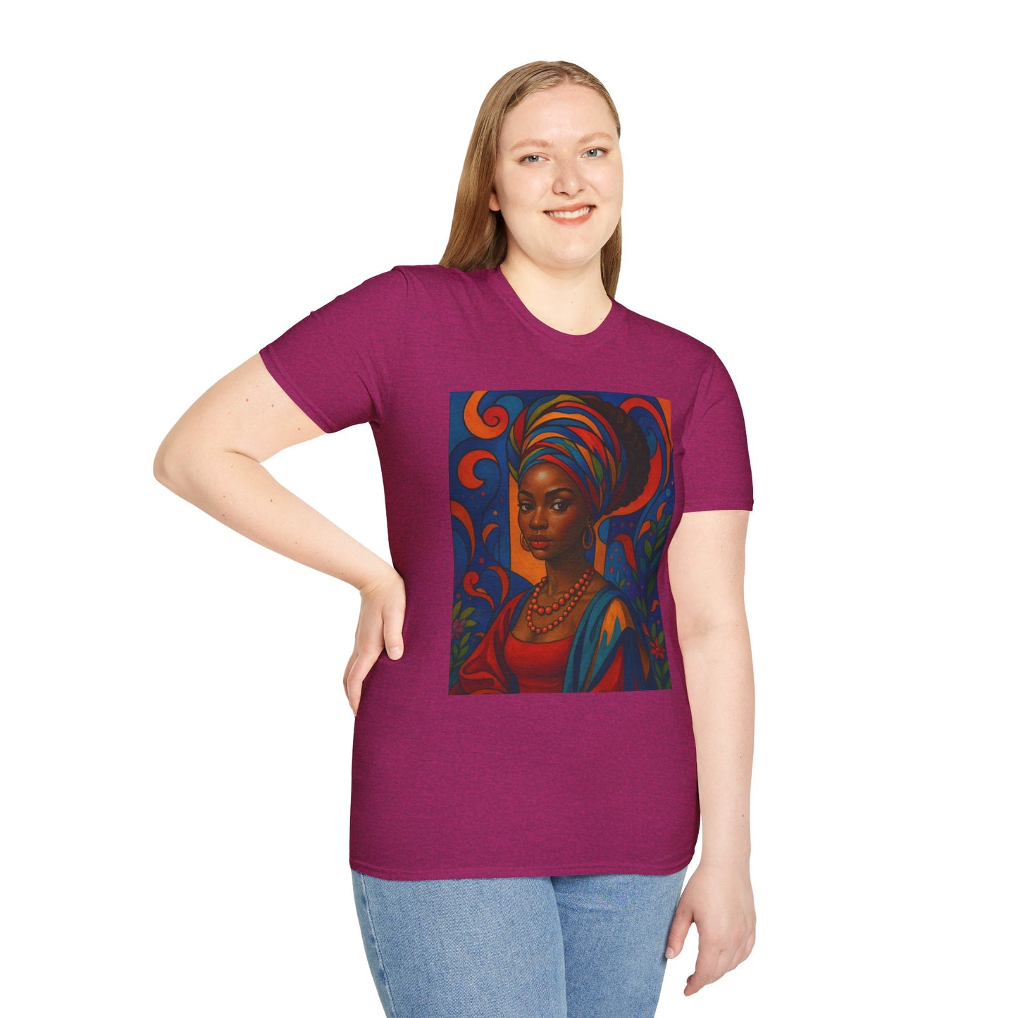 Afrocentric Queen T Shirt Bold Colorful African Art Tee for Black Women Melanin Magic Lovers Cultural Pride Streetwear and Afro Art Enthusiasts