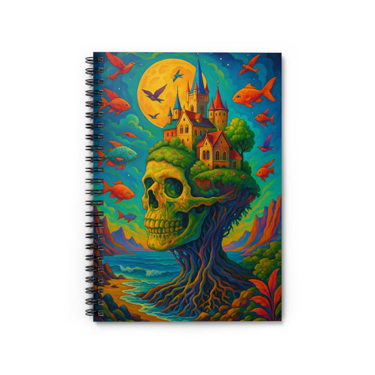 Skull Castle Spiral Notebook Ruled Line Journal Gift for Students and Writers