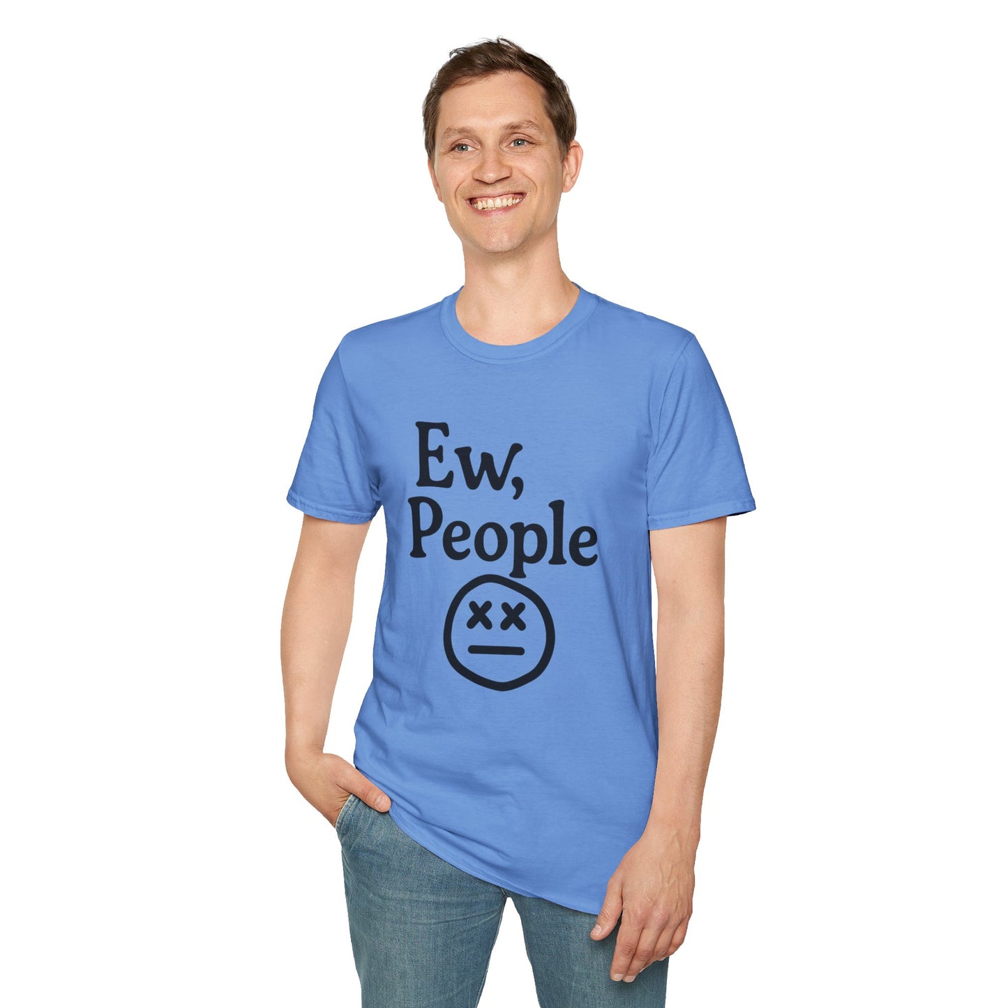 Ew, People Unisex Softstyle T-Shirt | Funny Graphic Tee for Introverts, Gift for Friends, Casual Wear, Comfortable Everyday Shirt