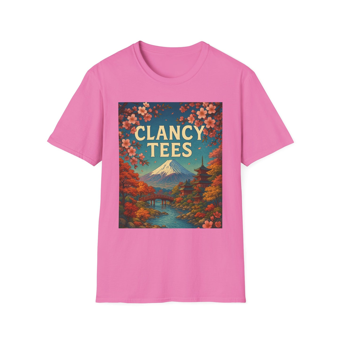 Clancy Tees Unisex Softstyle T-Shirt - Japanese Landscape Design, Gift for Nature Lovers, Vintage Aesthetic Tee, Casual Wear, Art [...]