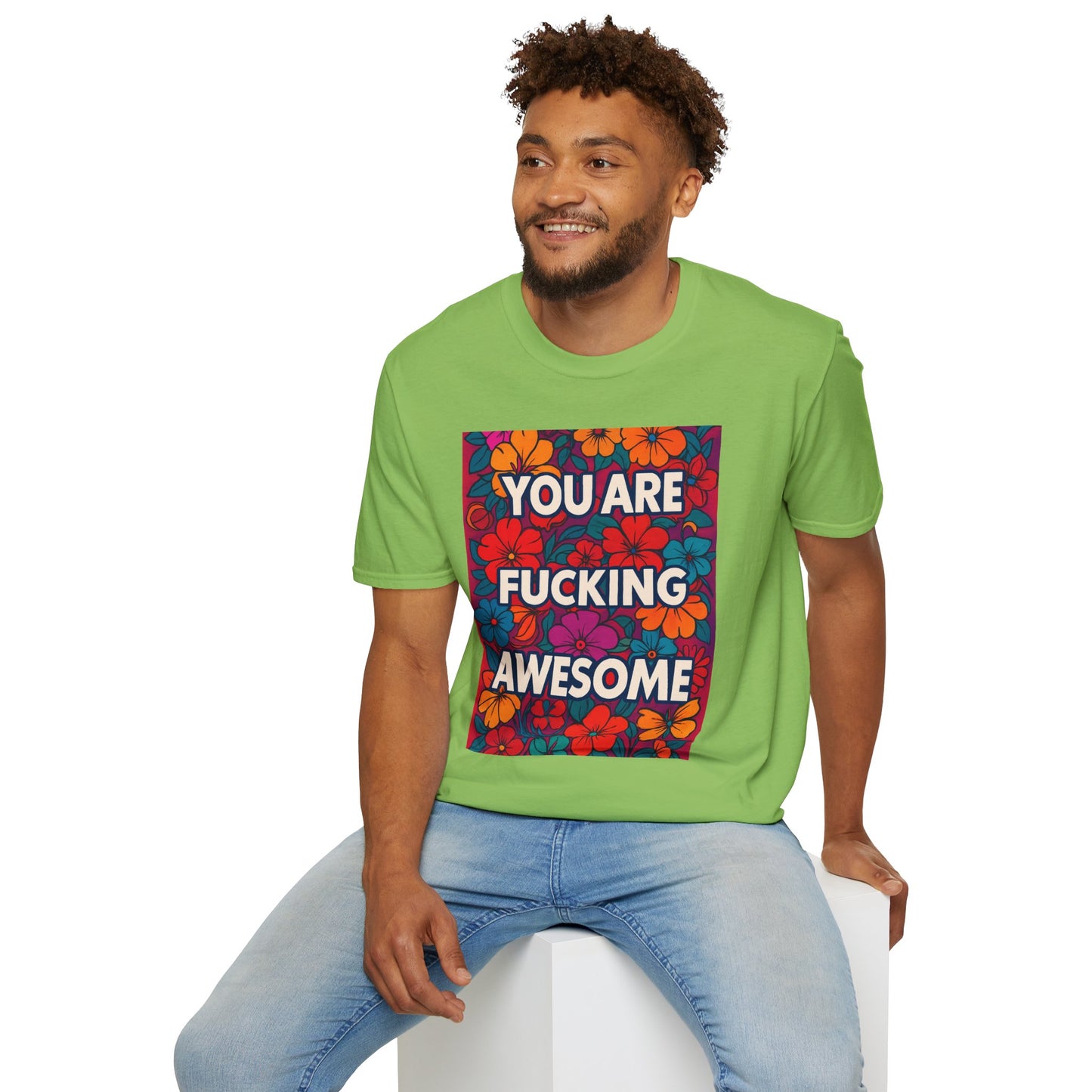 Colorful Inspirational Graphic T-Shirt, You Are Awesome Tee, Gift for Friends, Motivational Shirt, Casual Wear, Summer Vibes