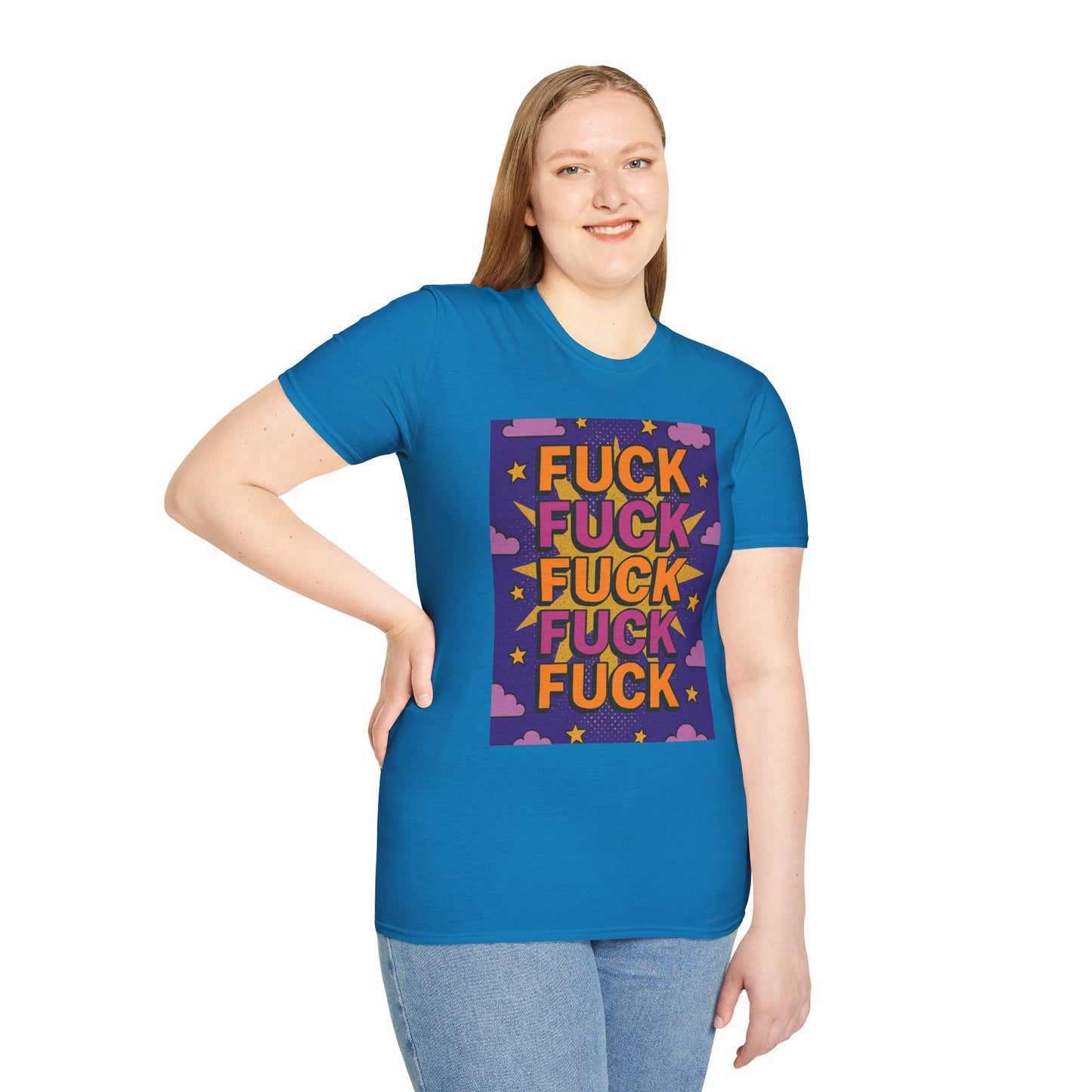Stacked Fuck Shirt – Funny Profanity Graphic Tee for Overstimulated Adults, Stress Relief Wear, Gift for Burnouts, Cynics, and Sarcastic Friends