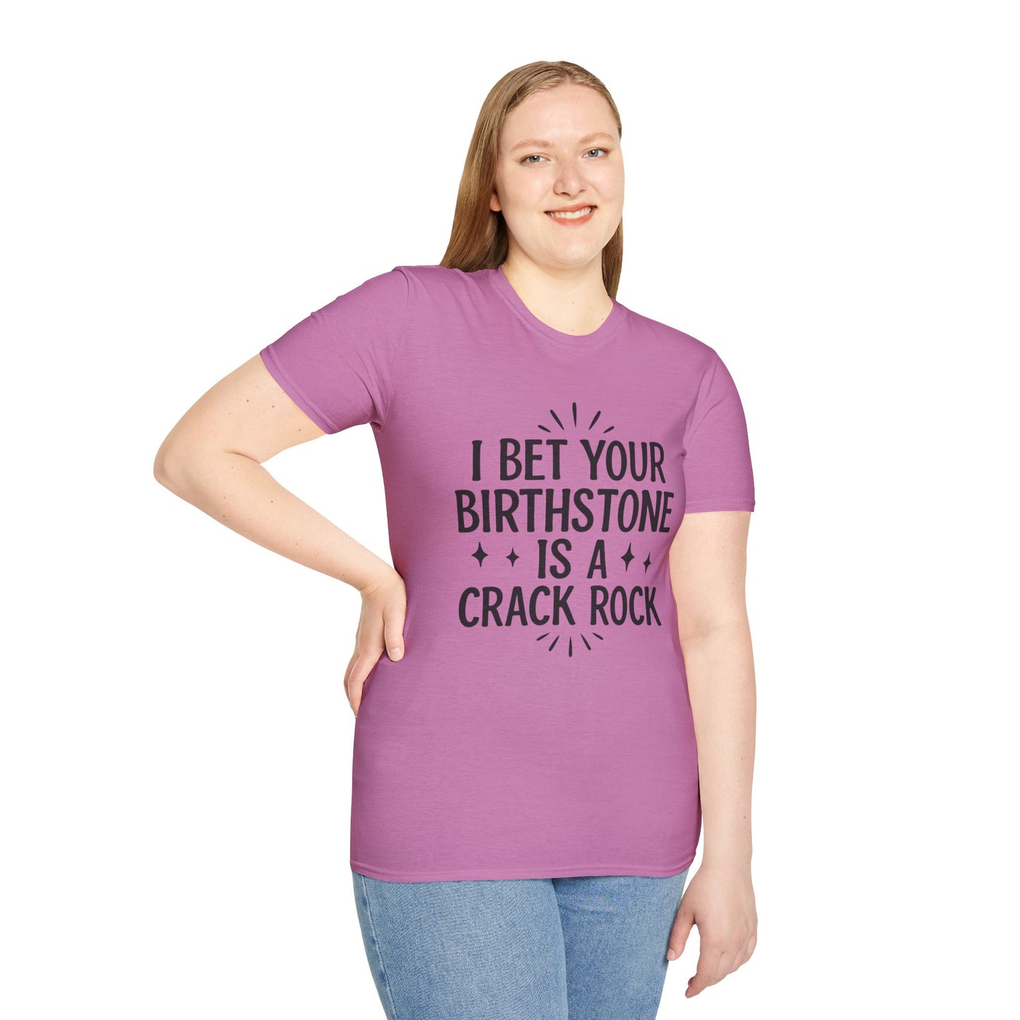 Crack Rock Birthstone Shirt – Funny Insult Tee – Gift for Petty Friends, Sarcastic Adults, and People Who Love Dark Humor