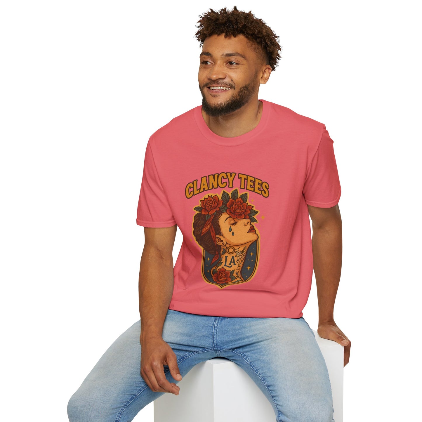 Unisex Tattoo Graphic Tee with Floral Design, Casual Everyday Wear, Gift for Friends, Fashionable Lounge Top, Cute Summer Shirt