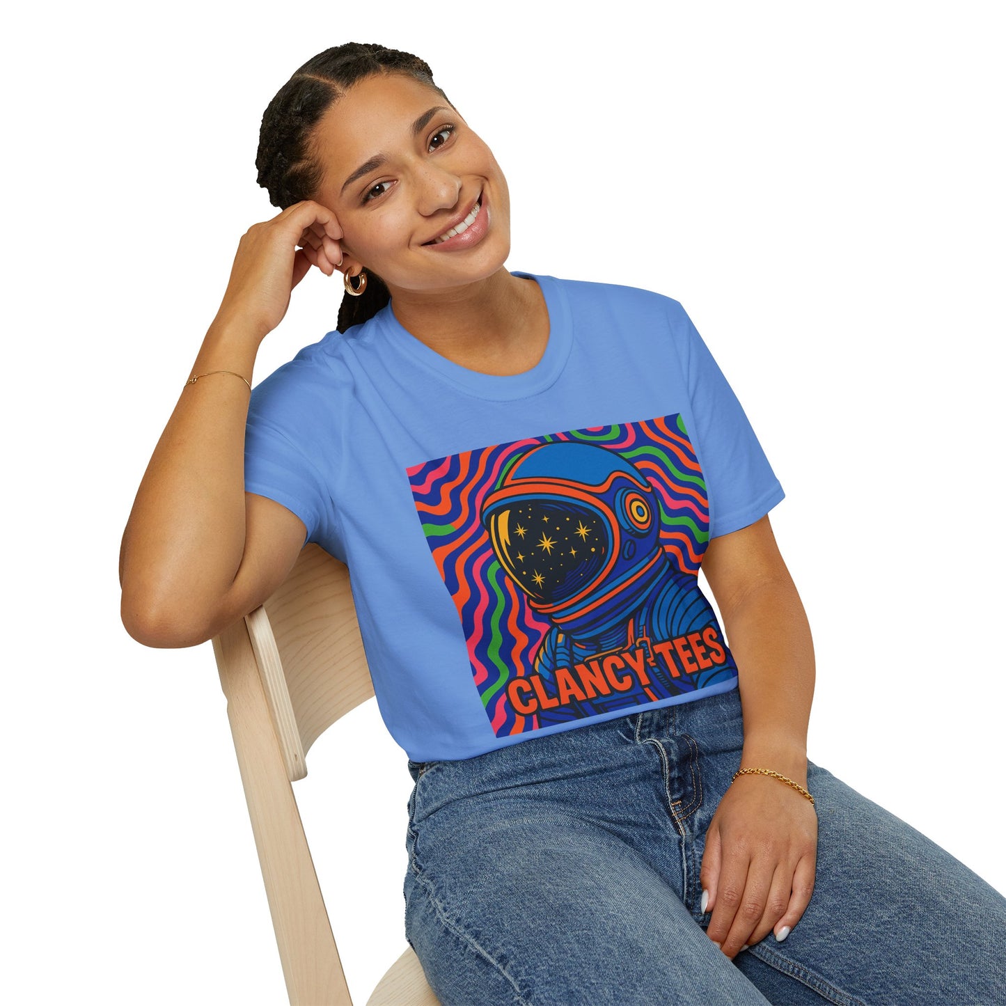 Cosmic Astronaut T-Shirt - Unisex Softstyle Tee, Space Lover Gift, Retro Vibes, Festival Wear, Graphic Tee