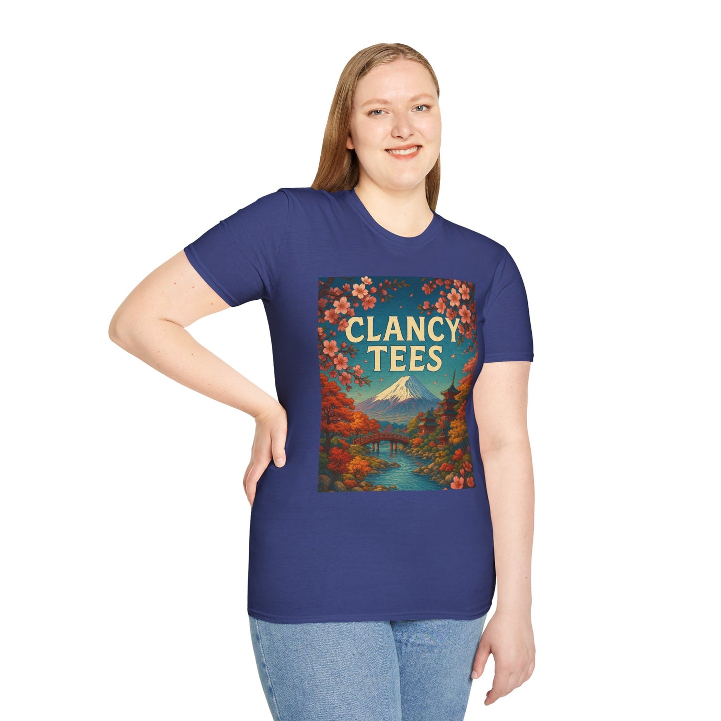 Clancy Tees Unisex Softstyle T-Shirt - Japanese Landscape Design, Gift for Nature Lovers, Vintage Aesthetic Tee, Casual Wear, Art [...]